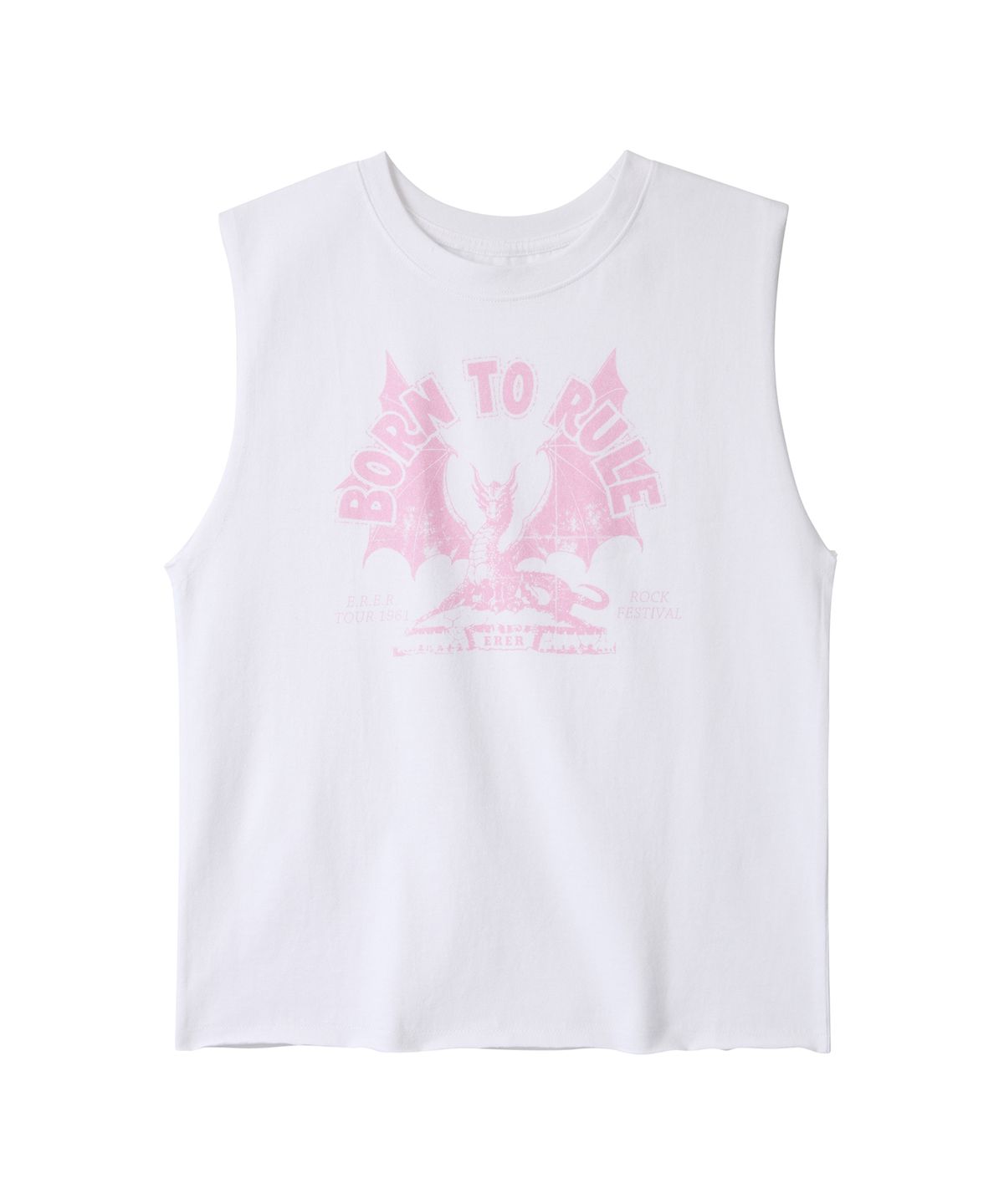 에르에르(ERER) Vintage Dragon Graphic Sleeveless White