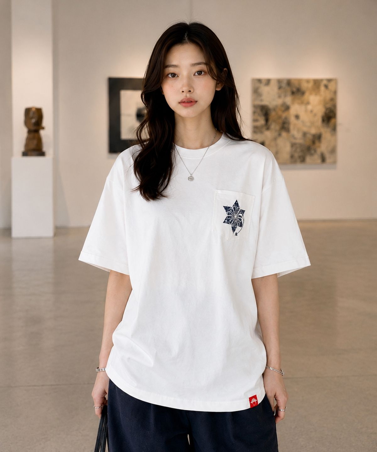 스테이지알(STAGE.R) 다이아리나 피그먼트 반팔 티셔츠 [크림]