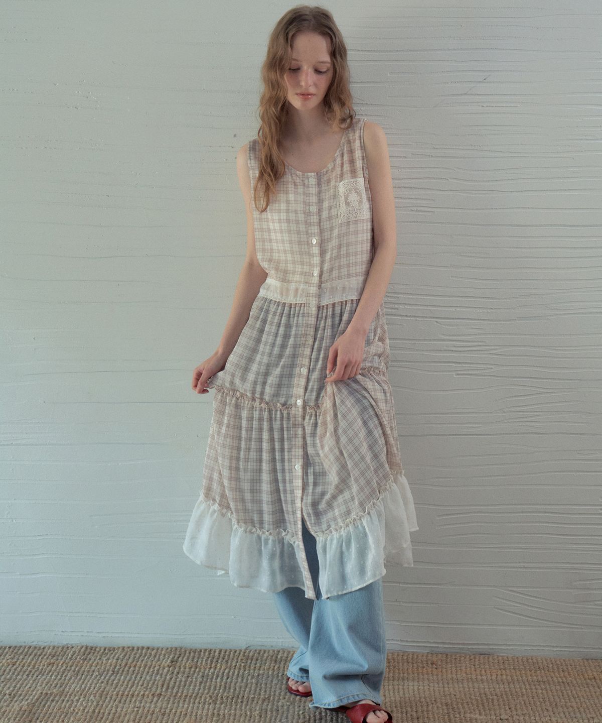 아우어노스텔지아(OURNOSTALGIA) Vintage Mix Layered Cancan Dress_Ivory(OB6OP03)