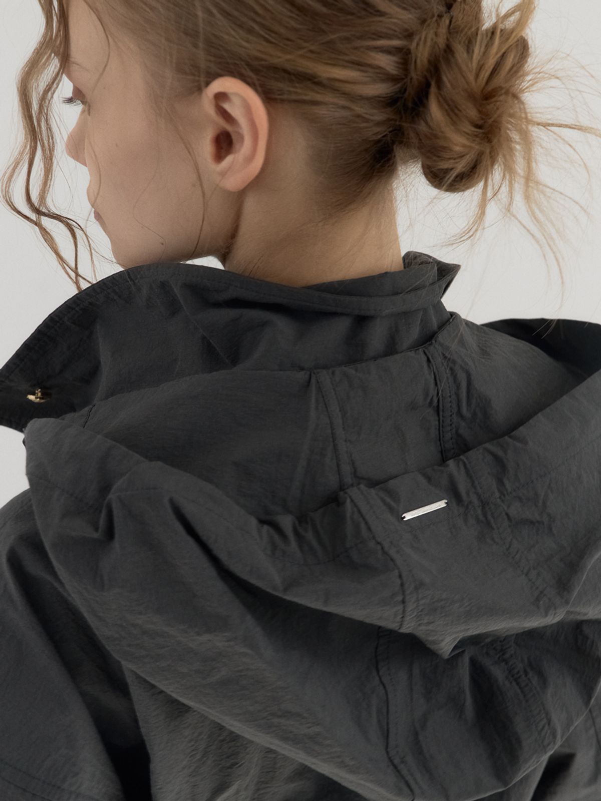쏘리, 투 머치 러브(SORRY, TOO MUCH LOVE) Sheer Hooded  Coat_Black