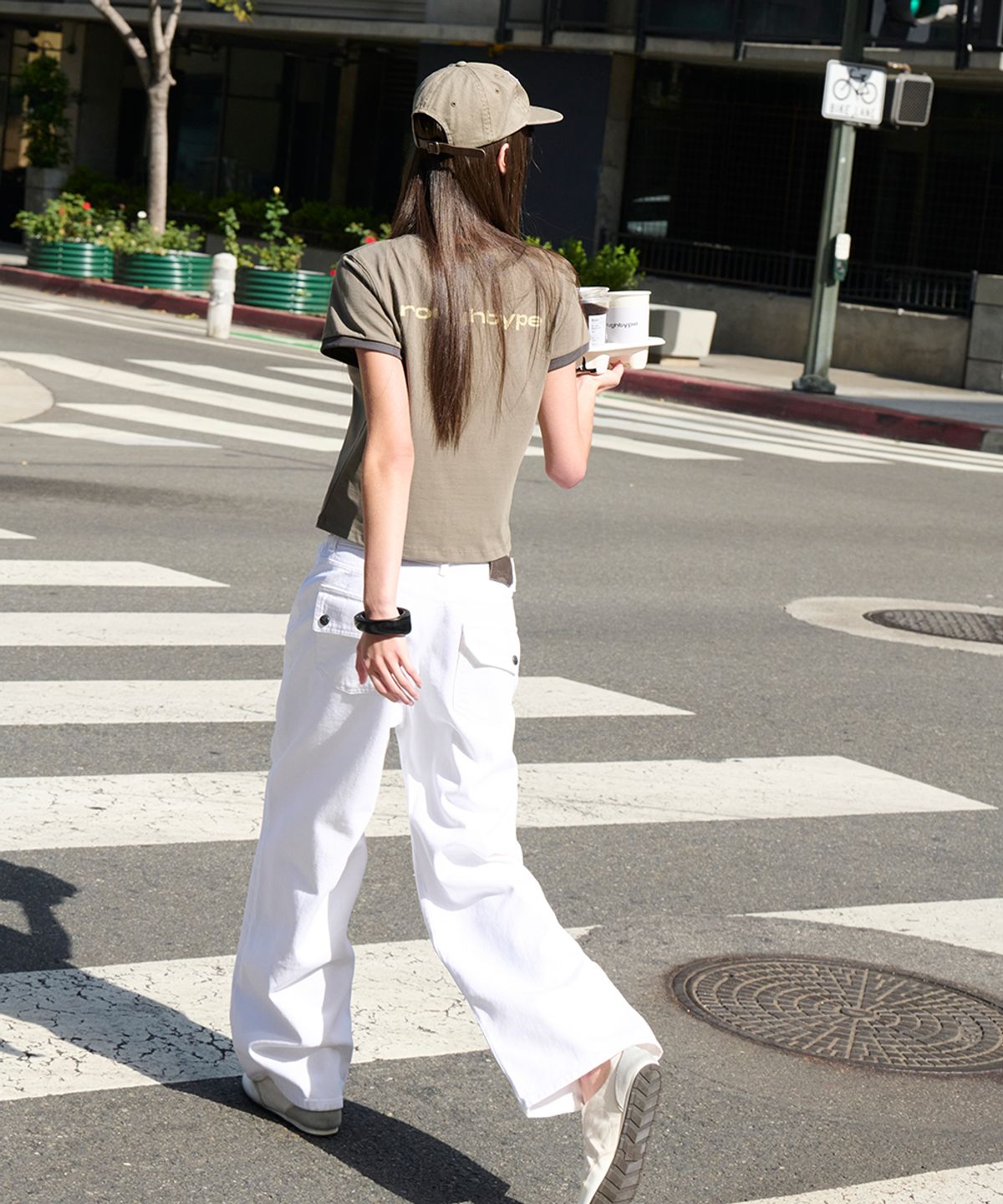 로타입(ROUGHTYPE) Pigment Applique Twill Ball Cap - Khaki