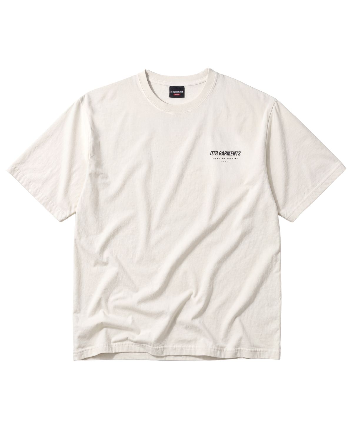 큐티에잇 가먼츠(QT8 GARMENTS) LB Pigment Simple Logo Tee (Ecru)