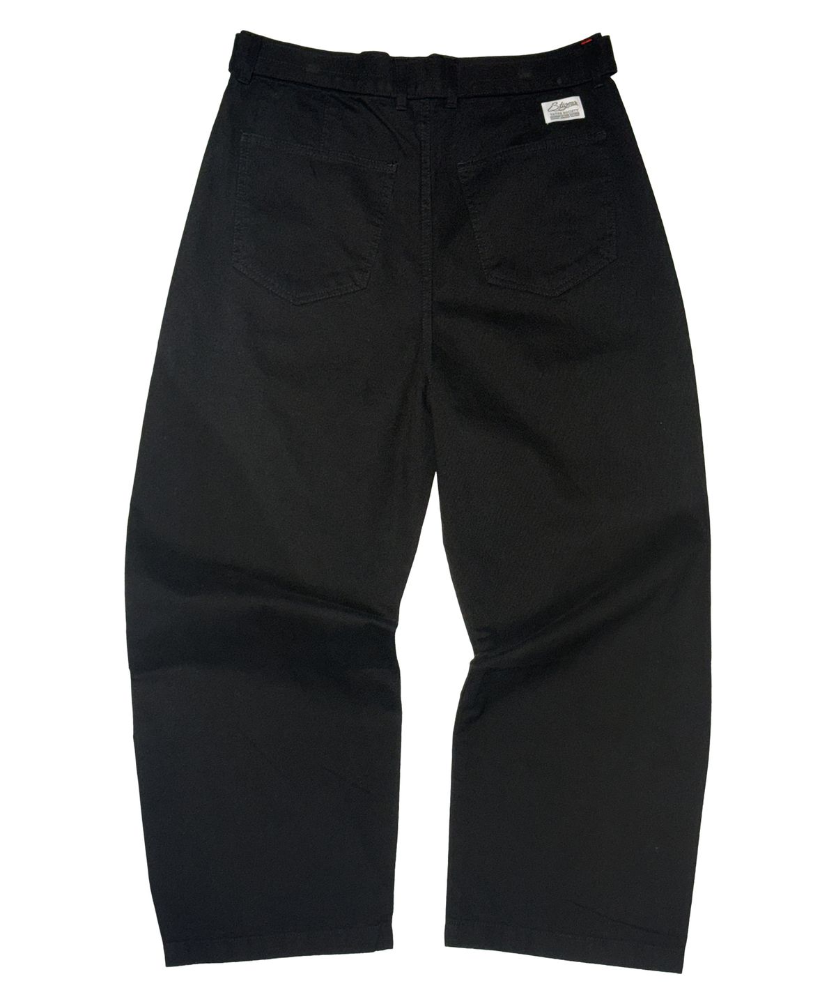 스티그마(STIGMA) WASHED BELT CURVED PANTS BLACK