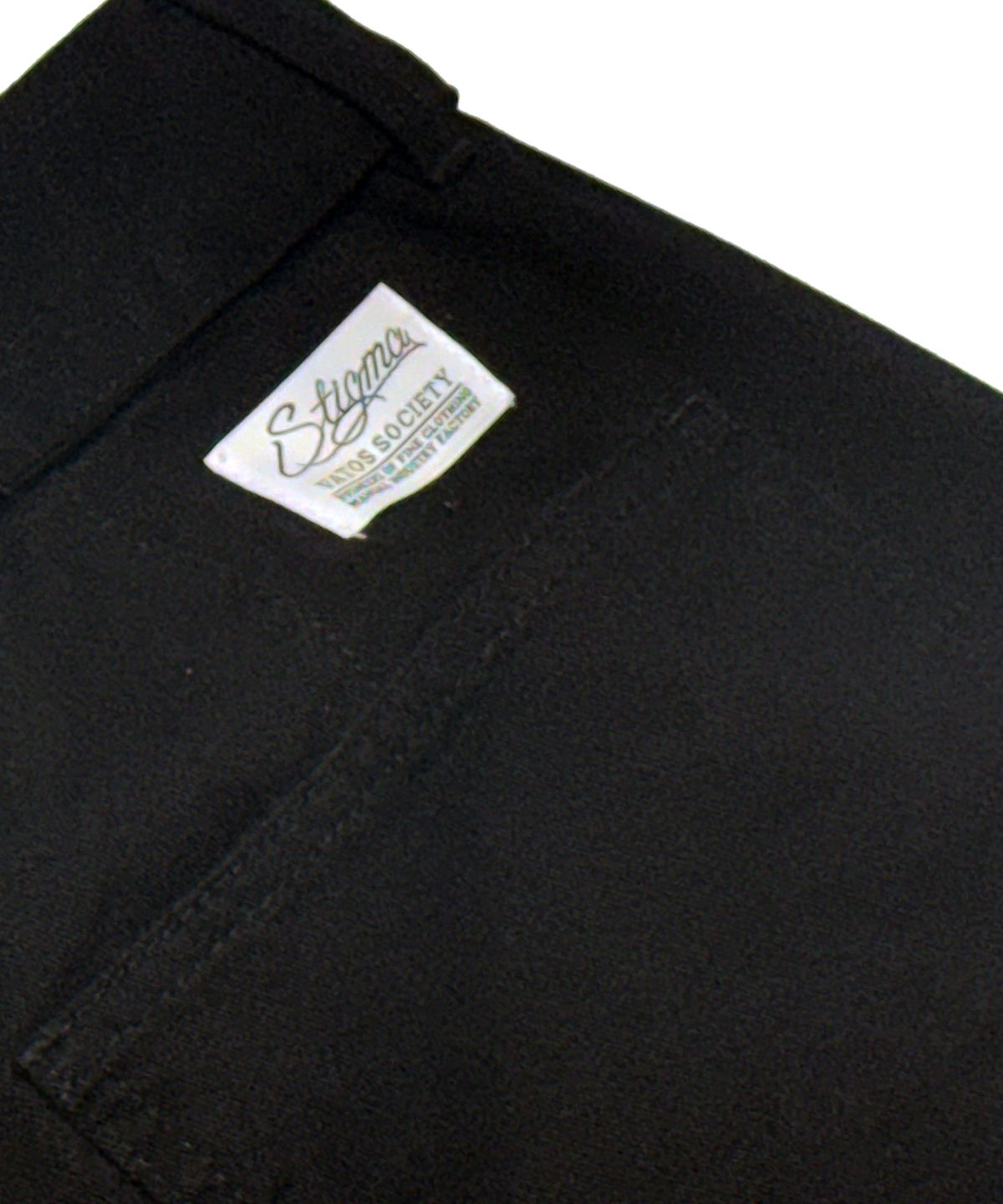 스티그마(STIGMA) WASHED BELT CURVED PANTS BLACK