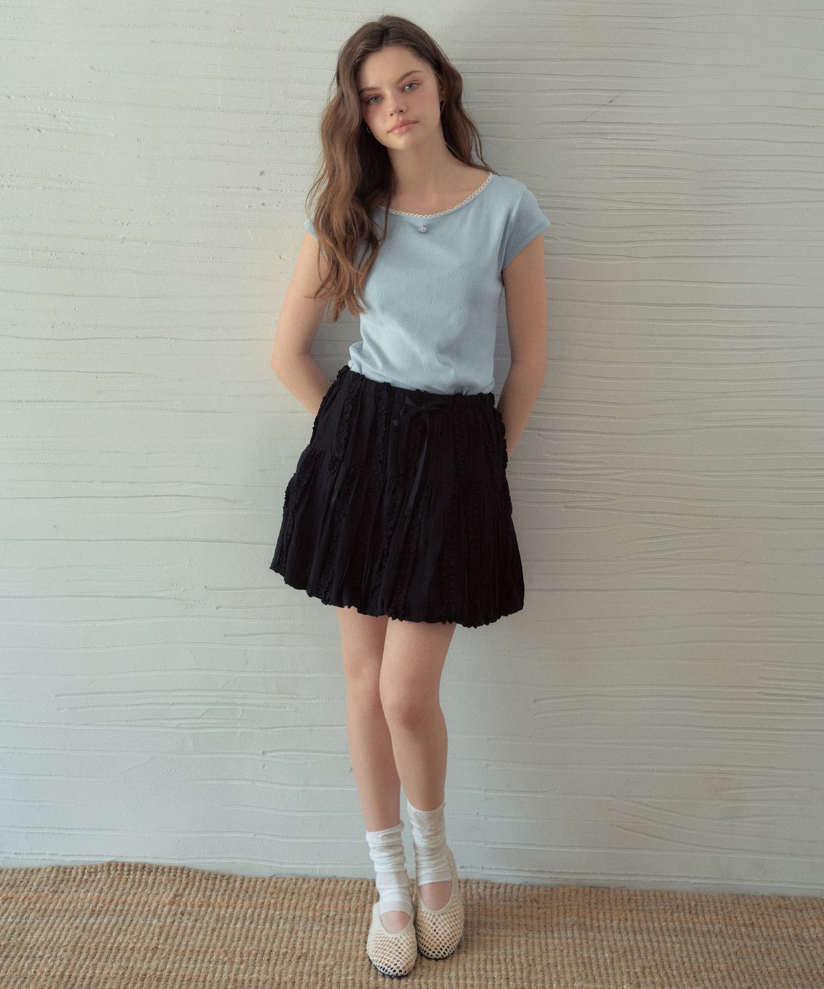 아우어노스텔지아(OURNOSTALGIA) Sugar Pumpkin Skirt_Black(OB6SK08)