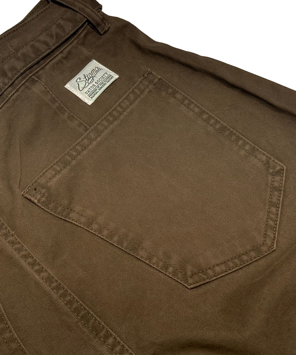 스티그마(STIGMA) WASHED BELT CURVED PANTS BROWN