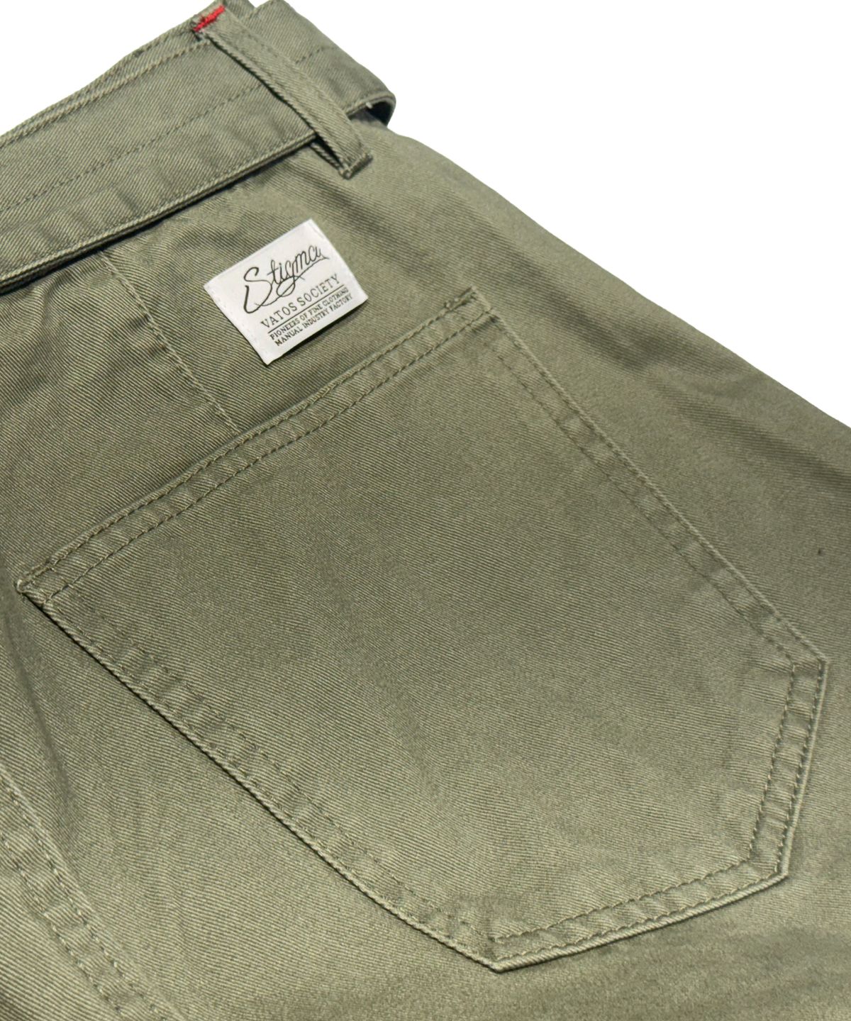 스티그마(STIGMA) WASHED BELT CURVED PANTS KHAKI