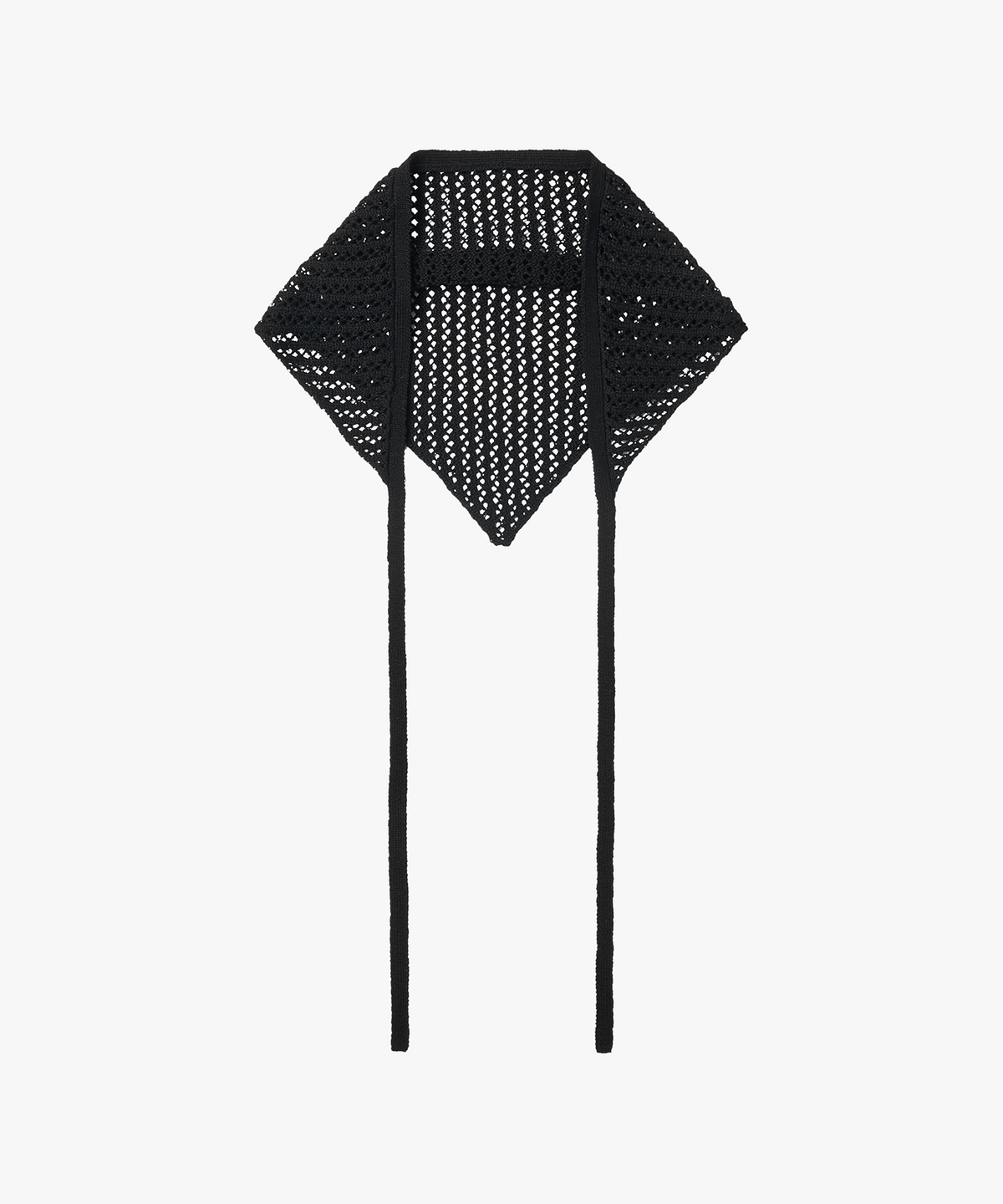 컷즈(CUTZ) 크로셰 크롭 집업 가디건 스카프 SET(BLACK)