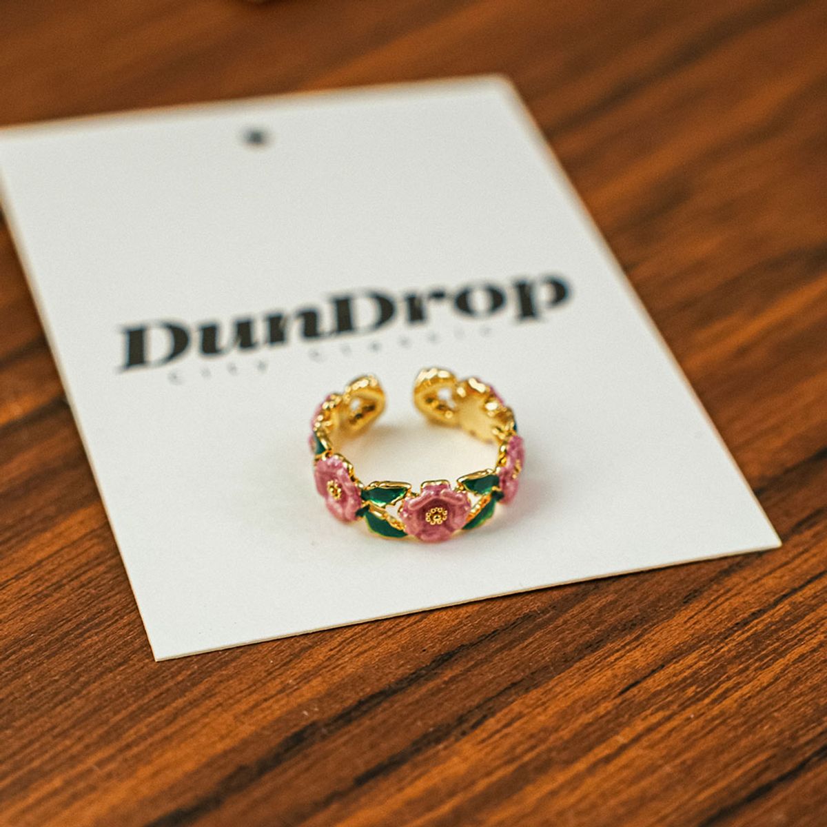 던드롭(DUNDROP) DD_Cute blossom open ring_PINK