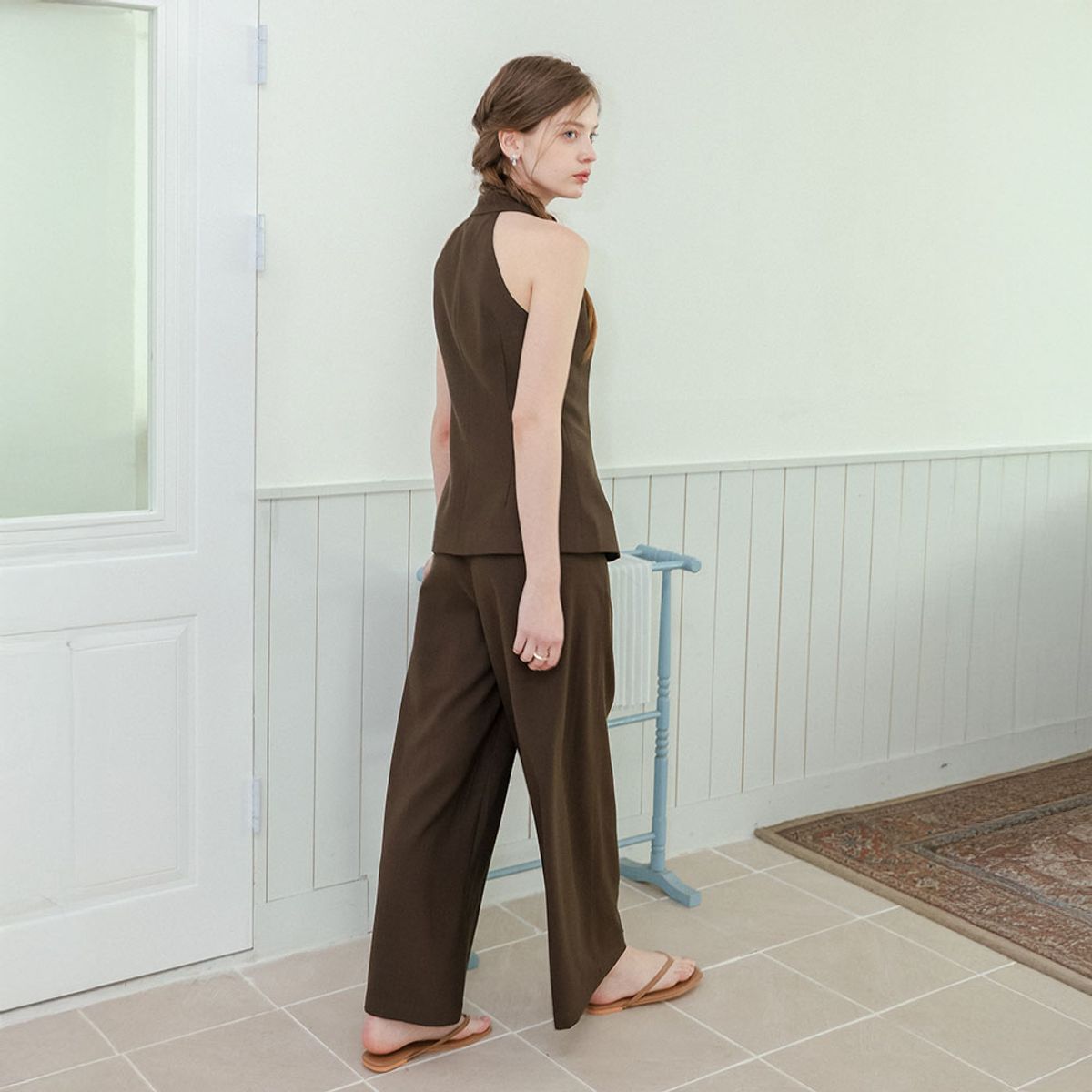 던드롭(DUNDROP) DD_Modern tailored vest and pants set_BROWN