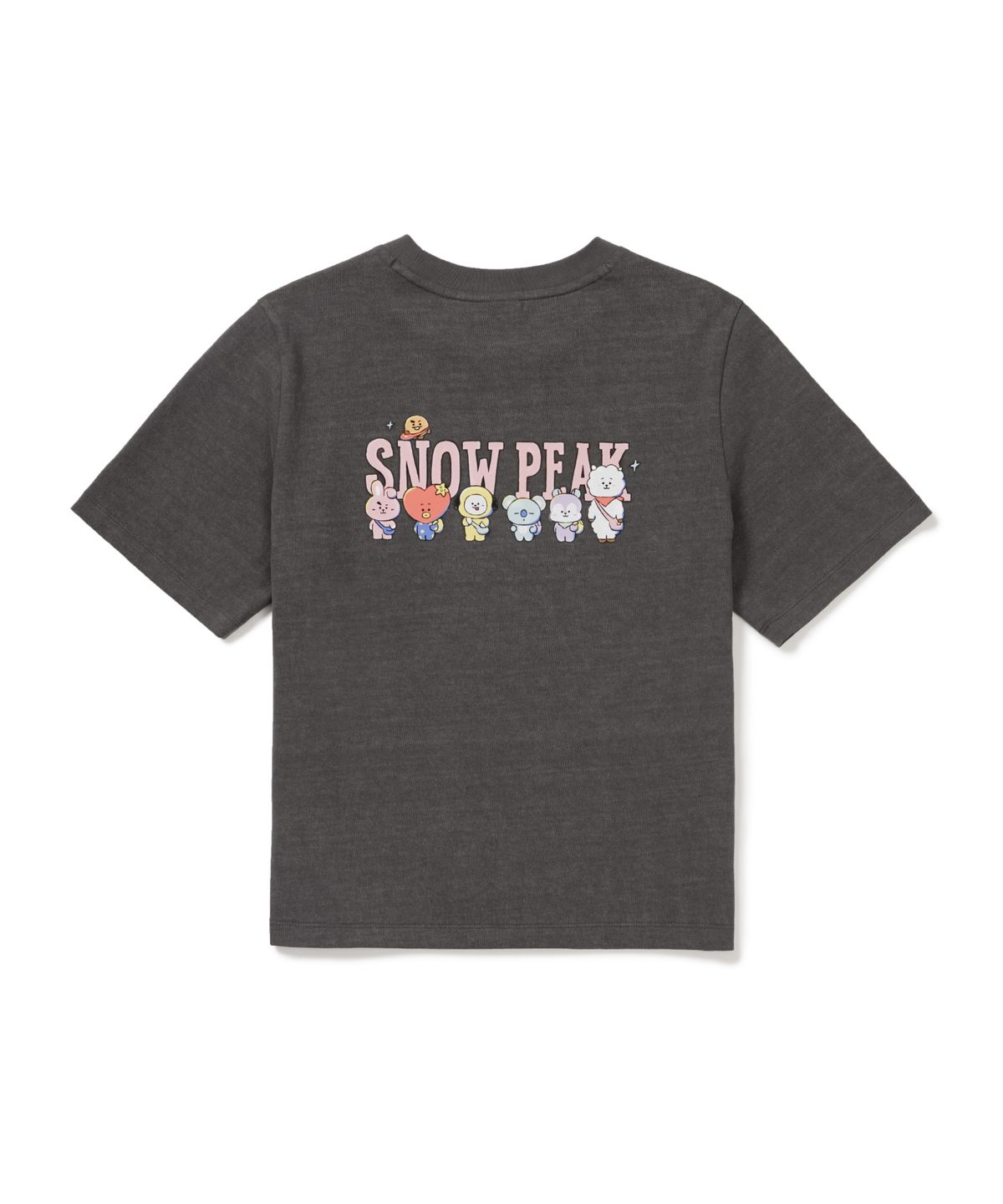 스노우피크 어패럴(SNOWPEAK APPAREL) [스노우피크 I BT21] 여성 세미크롭 반팔 티셔츠 (S26MWFTS91) Dark Charcoal