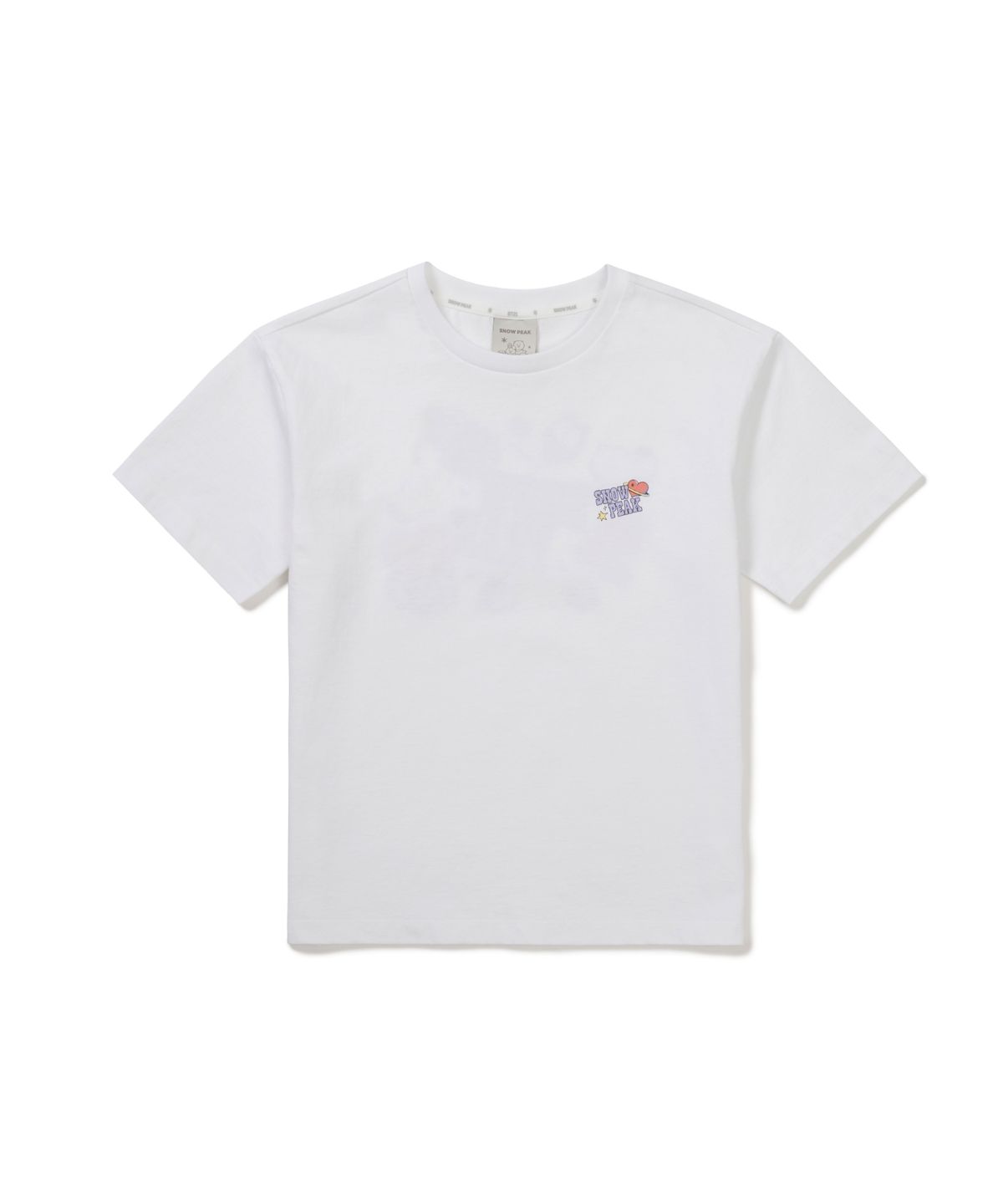 스노우피크 어패럴 키즈(SNOWPEAK APPAREL KIDS) [스노우피크 I BT21] 키즈 그래픽 반팔 티셔츠 (S26MKFTS93) White