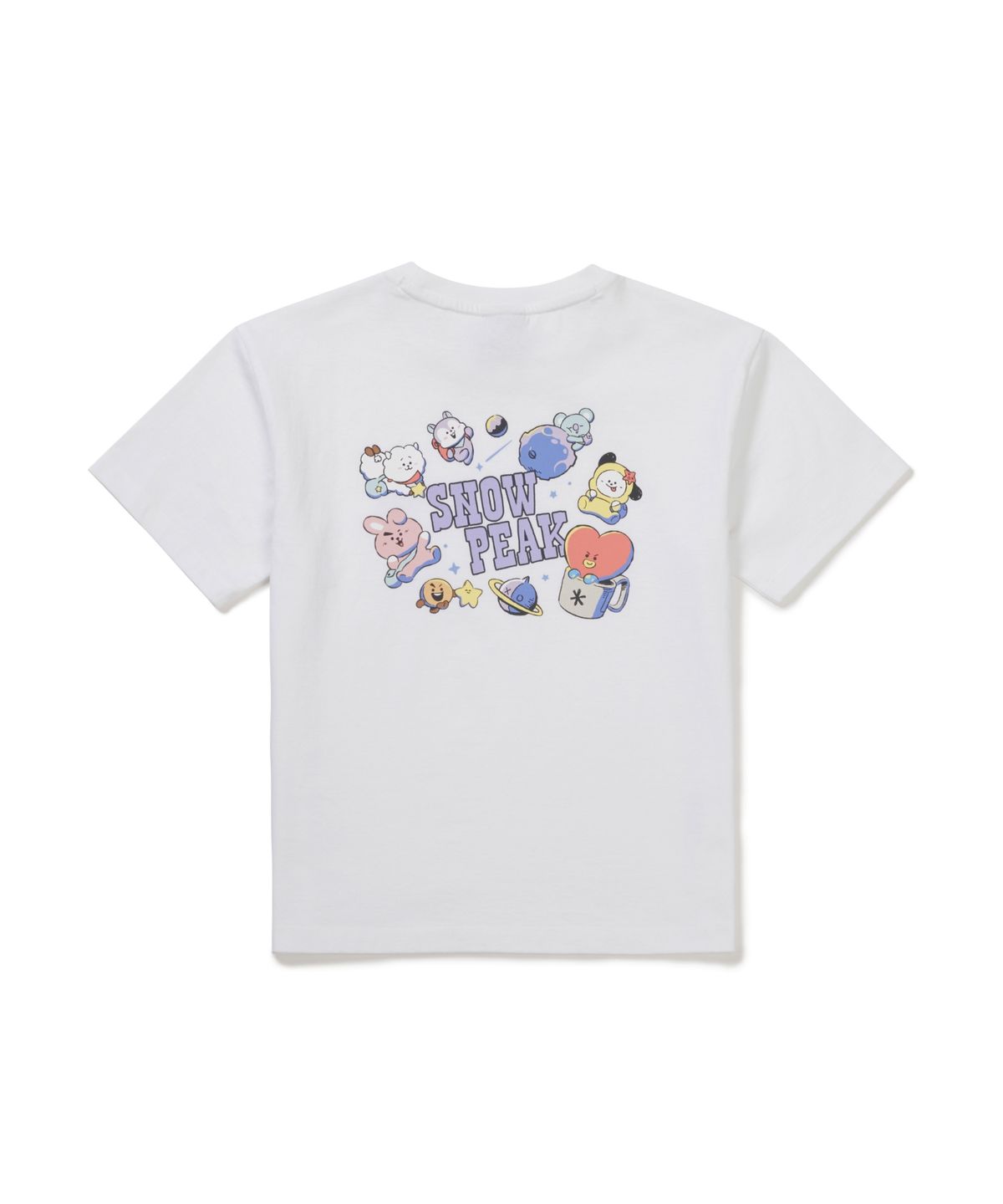스노우피크 어패럴 키즈(SNOWPEAK APPAREL KIDS) [스노우피크 I BT21] 키즈 그래픽 반팔 티셔츠 (S26MKFTS93) White