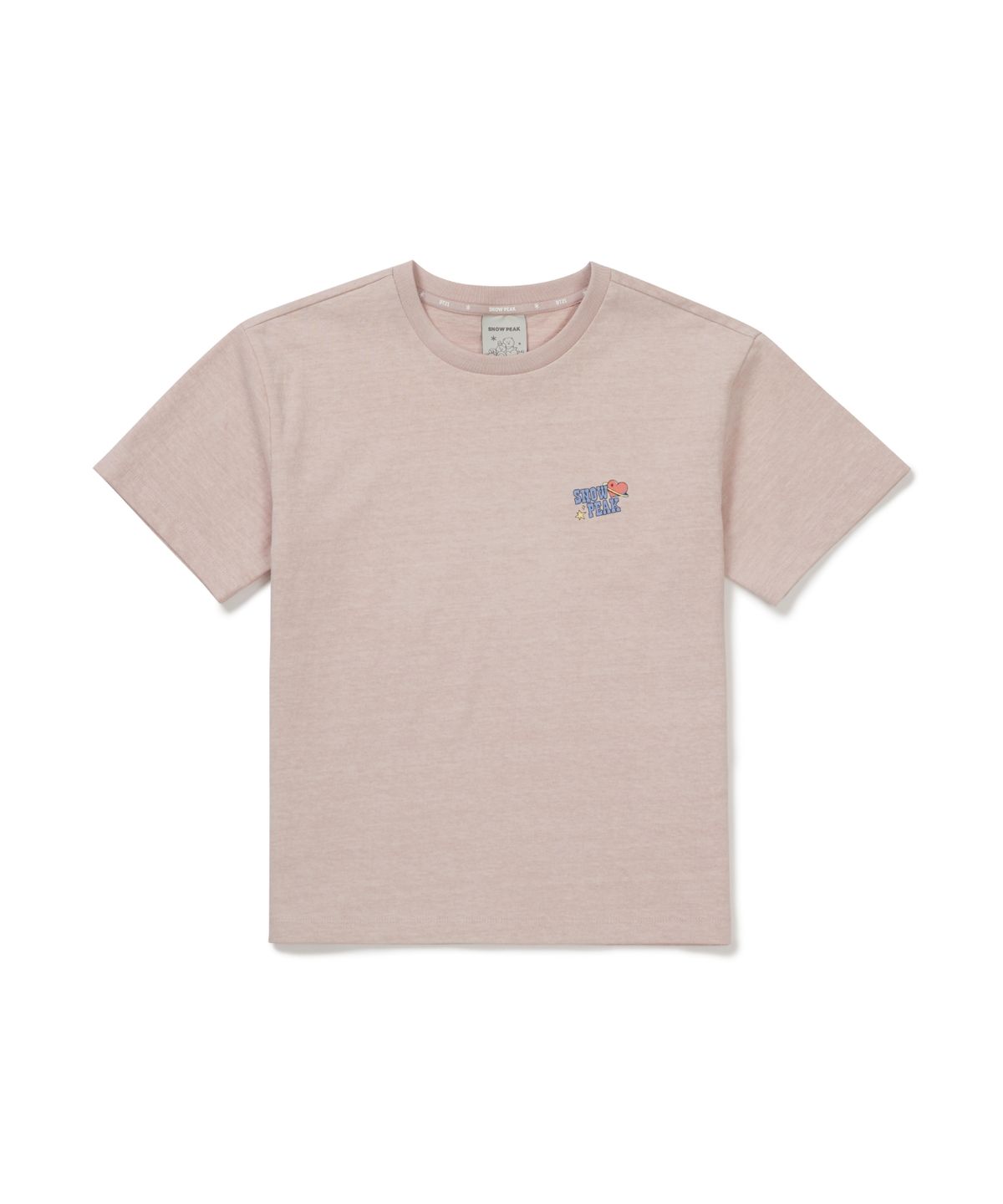 스노우피크 어패럴 키즈(SNOWPEAK APPAREL KIDS) [스노우피크 I BT21] 키즈 그래픽 반팔 티셔츠 (S26MKFTS93) Light Pink