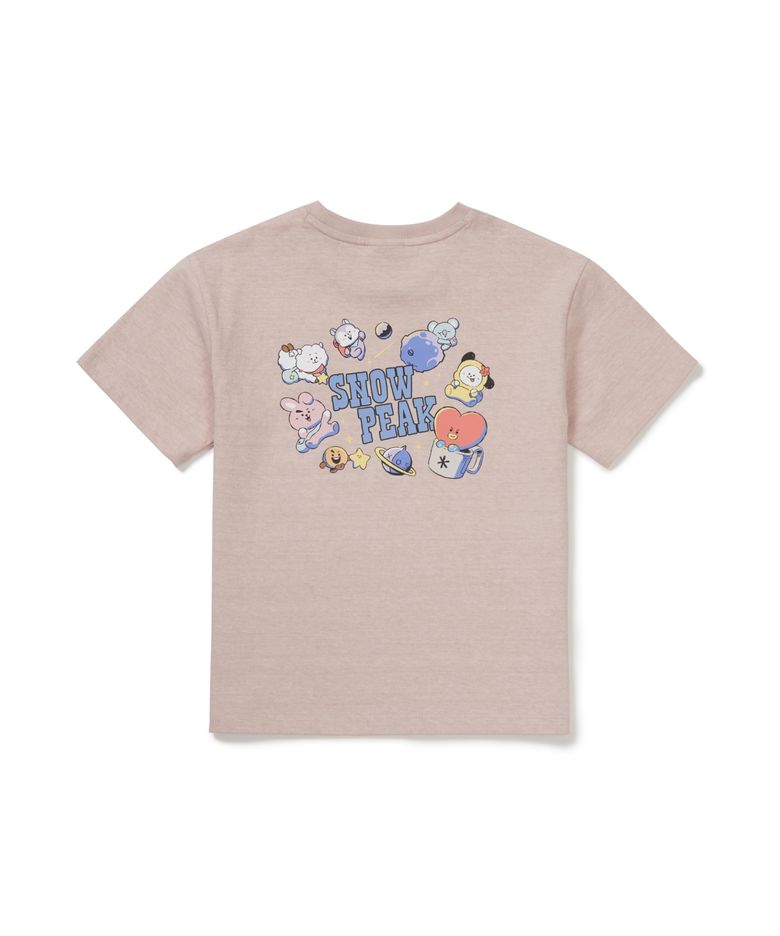 [스노우피크 I BT21] 키즈 그래픽 반팔 티셔츠 (S26MKFTS93) Light Pink