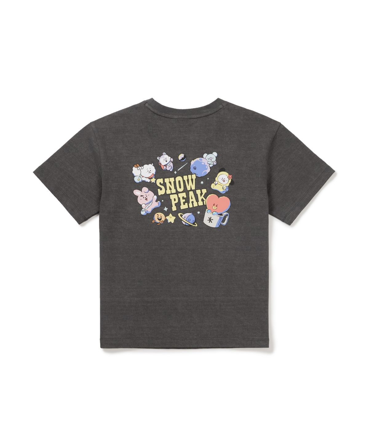 스노우피크 어패럴 키즈(SNOWPEAK APPAREL KIDS) [스노우피크 I BT21] 키즈 그래픽 반팔 티셔츠 (S26MKFTS93) Dark Charcoal