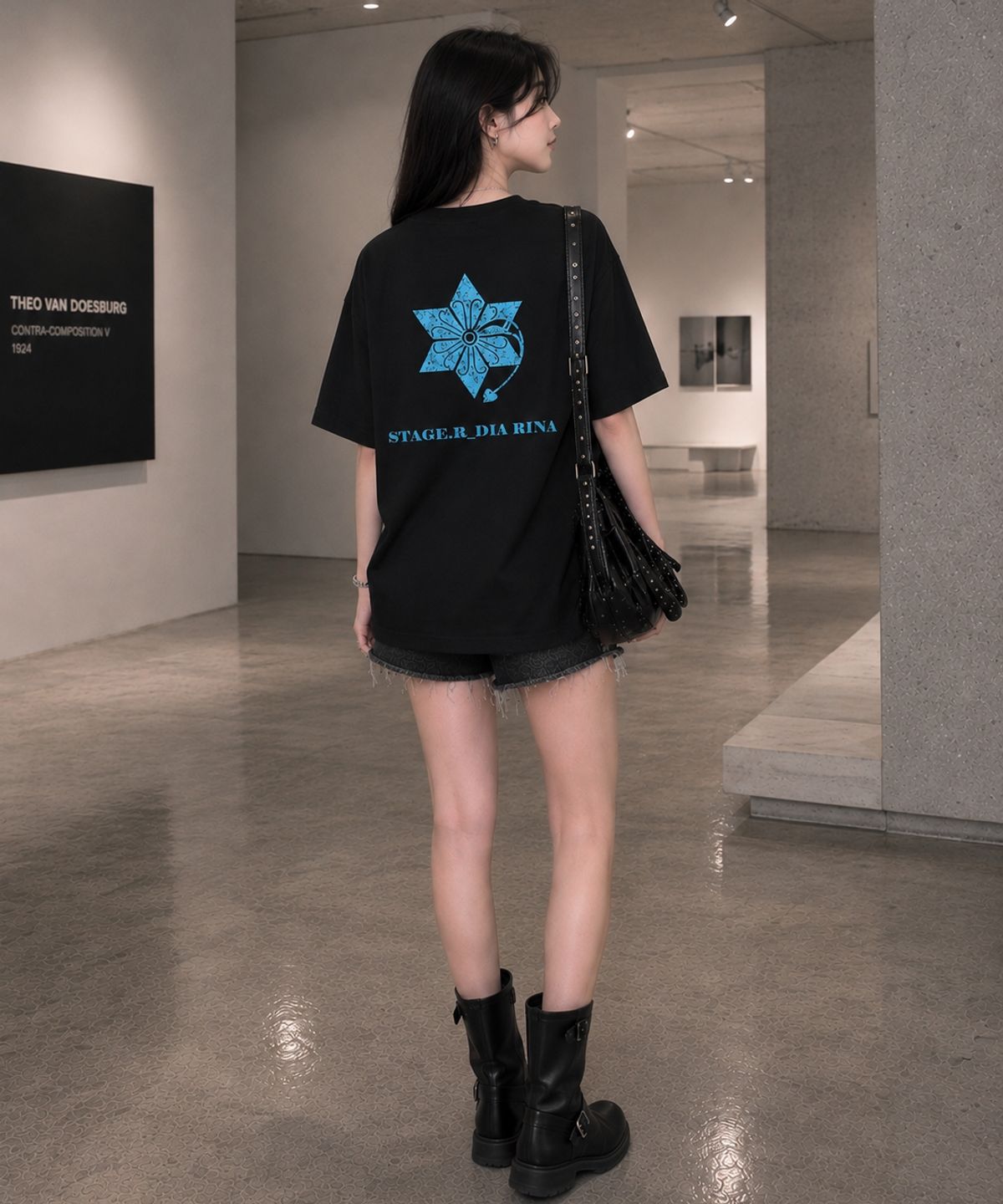 스테이지알(STAGE.R) 다이아리나 피그먼트 반팔 티셔츠 [블랙]