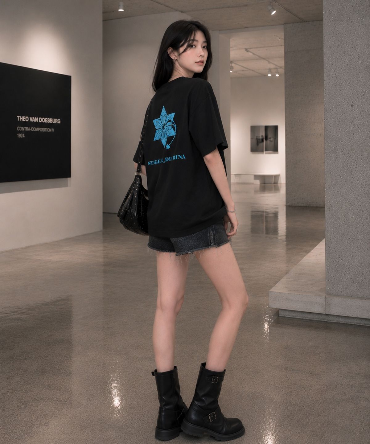 스테이지알(STAGE.R) 다이아리나 피그먼트 반팔 티셔츠 [블랙]