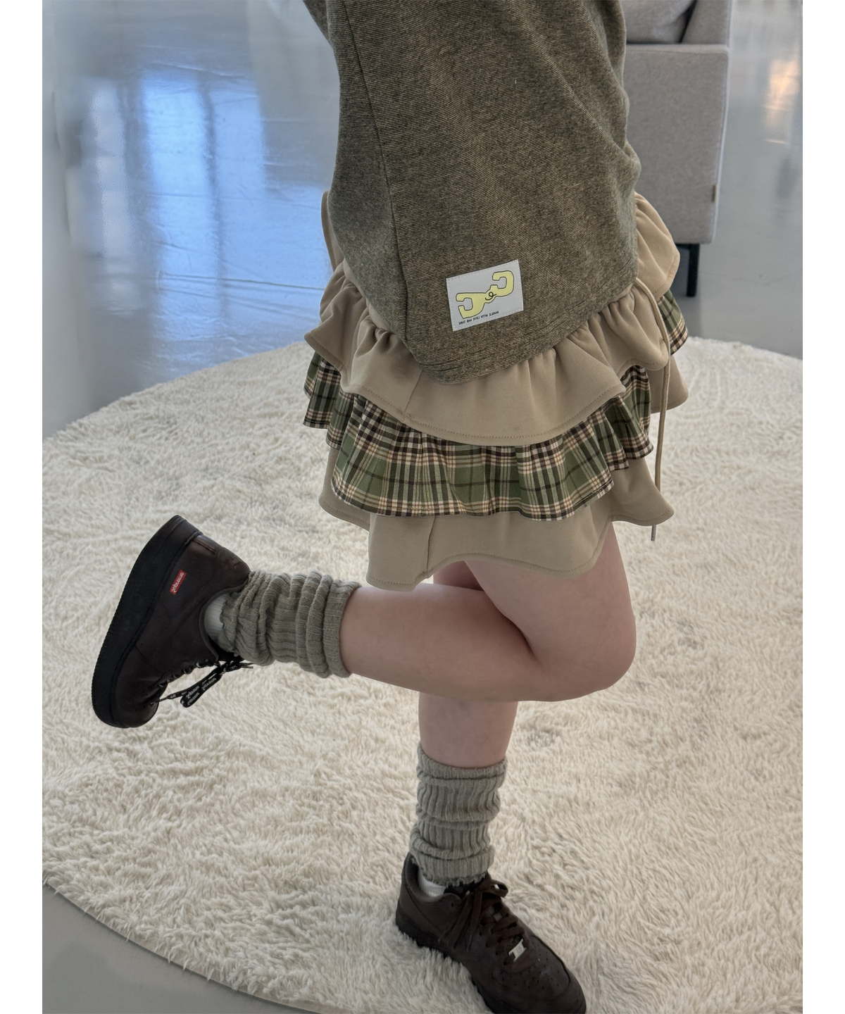 챈스챈스(CHANCECHANCE) LAYERED RUFFLE SKIRT(BEIGE)