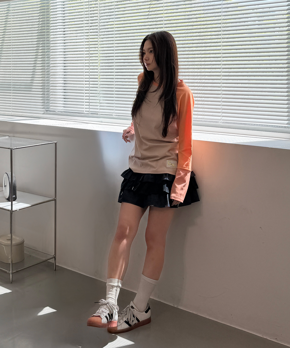 챈스챈스(CHANCECHANCE) LAYERED RUFFLE SKIRT(DENIM)