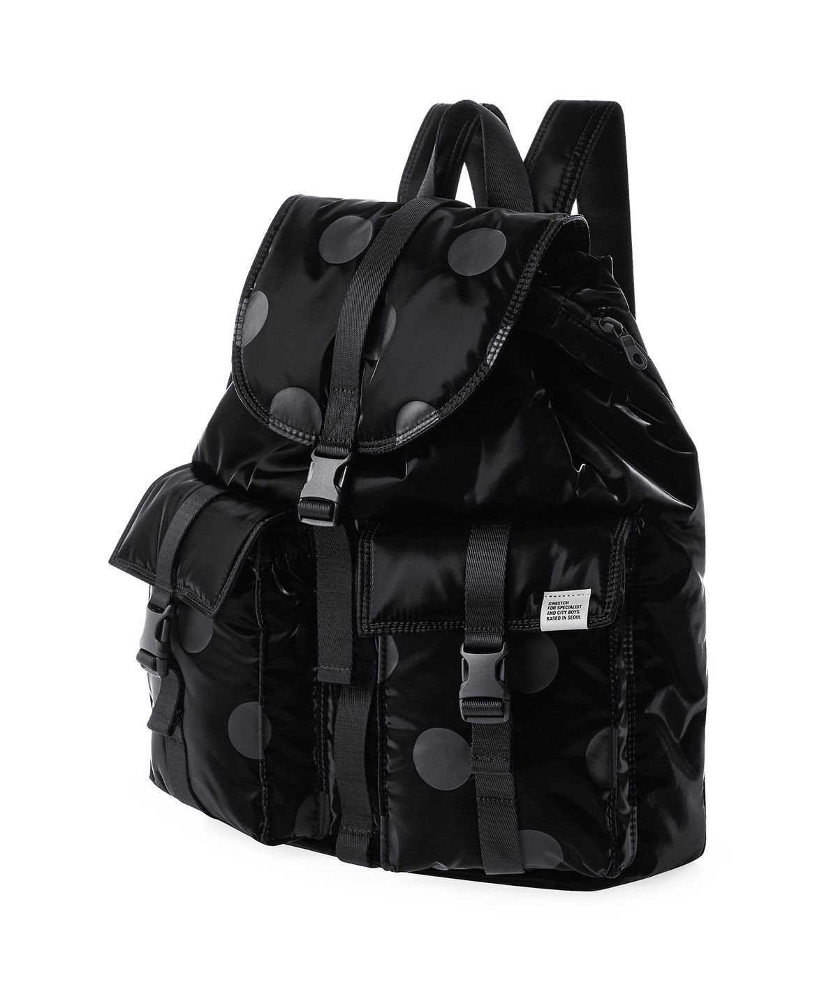스위치(SWEETCH) CITY BOYS RUCKSACK 001 S Glossy Black Polka Dot