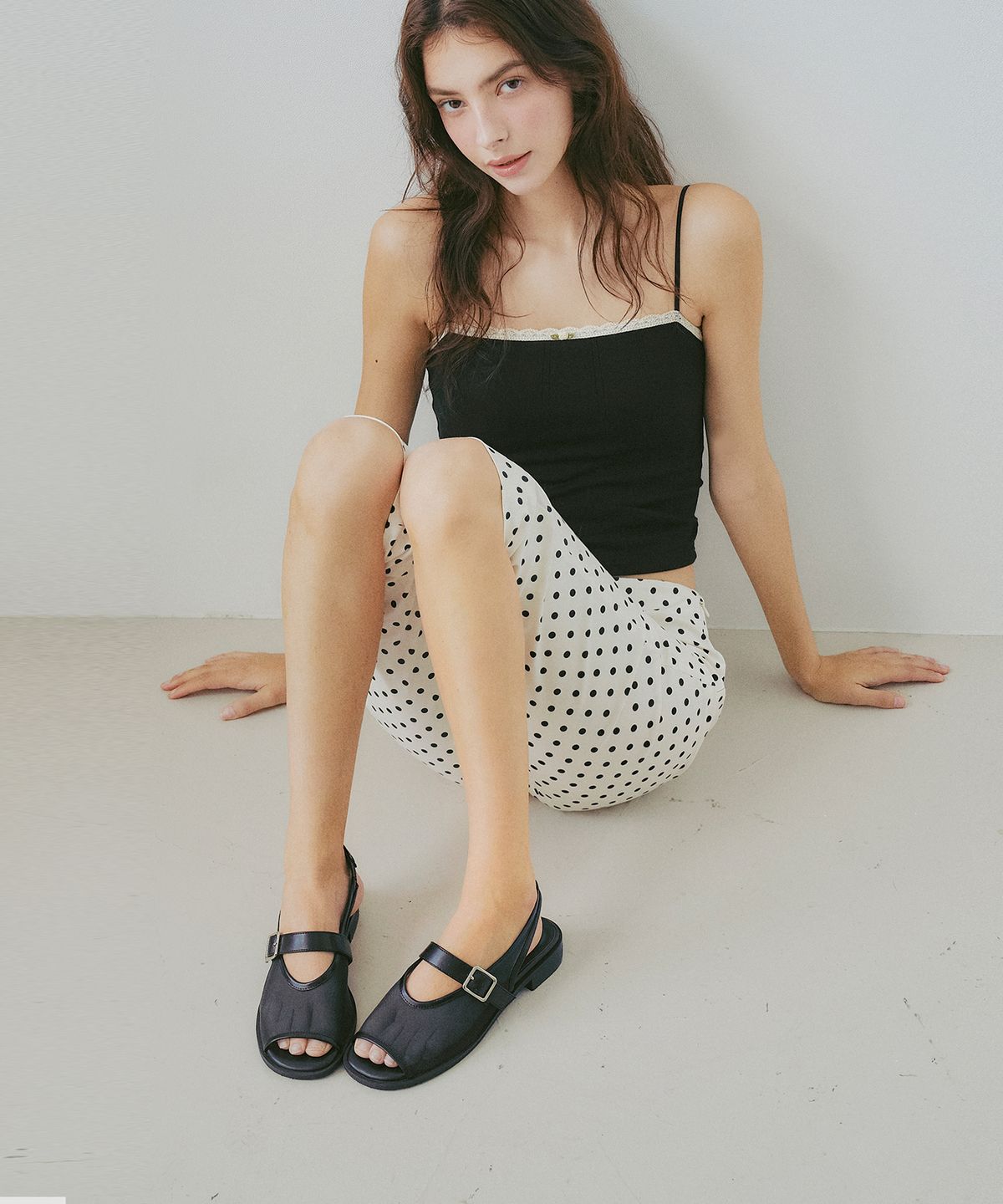 레이지앤(LAZYANNE) Vane 메쉬 버클 스트랩 커브 샌들(3cm)_AQH1508ㅣ2color