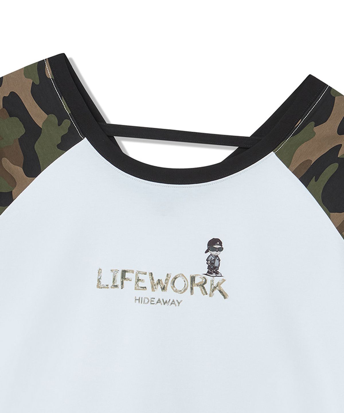 라이프워크(LIFEWORK) 여성) 나그랑 패턴 트임 반팔 티셔츠