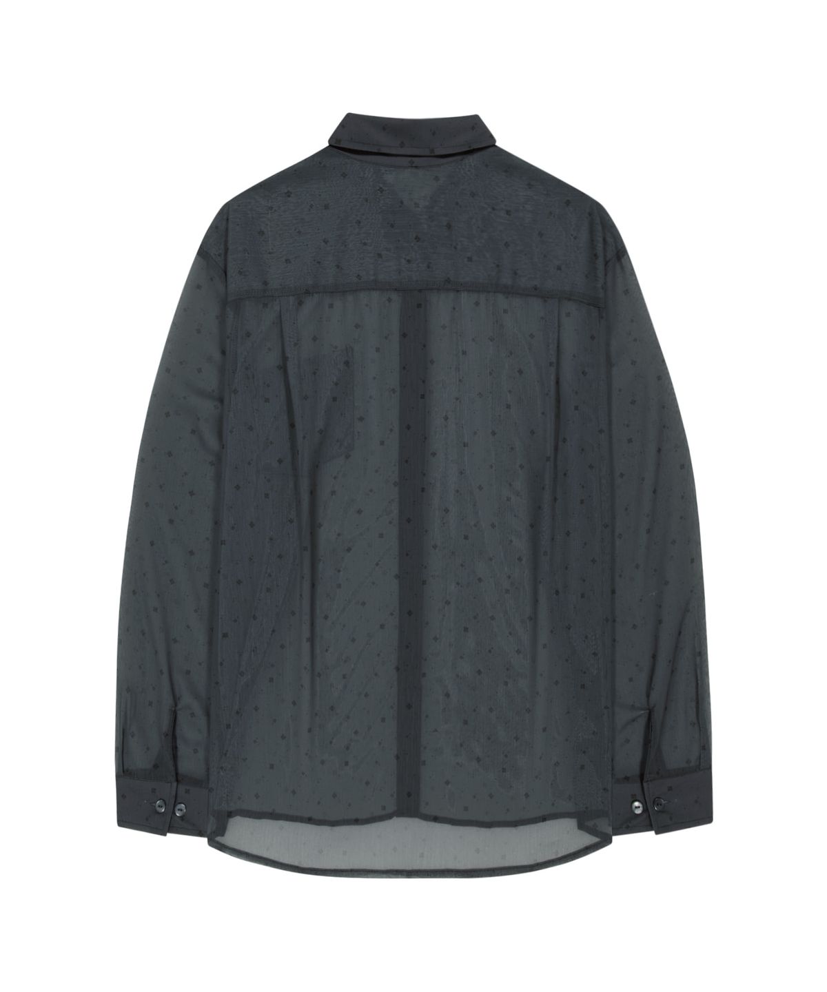 오호스(OJOS) Graphic Sheer Shirts / Black