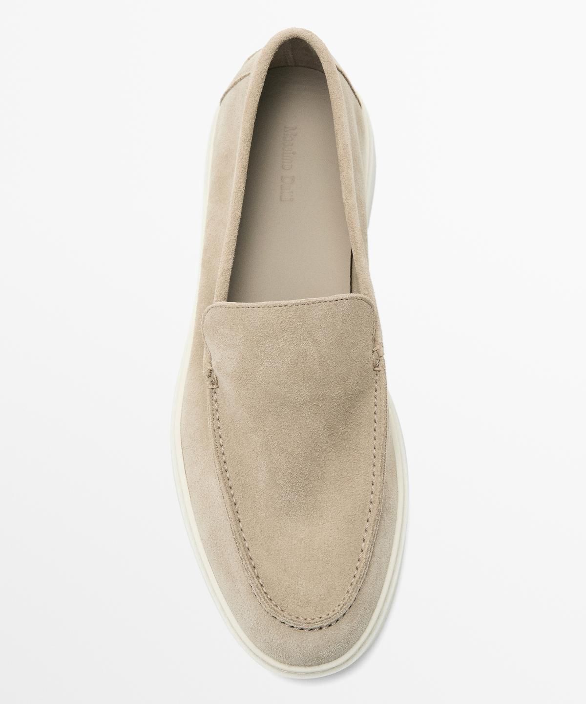 마시모두띠(MASSIMO DUTTI) 스플리트 스웨이드 발등 스티치 레더 로퍼