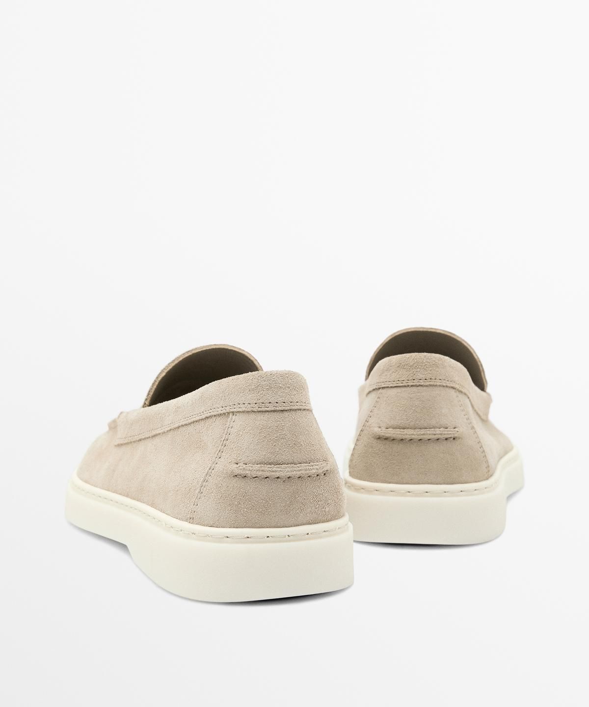 마시모두띠(MASSIMO DUTTI) 스플리트 스웨이드 발등 스티치 레더 로퍼
