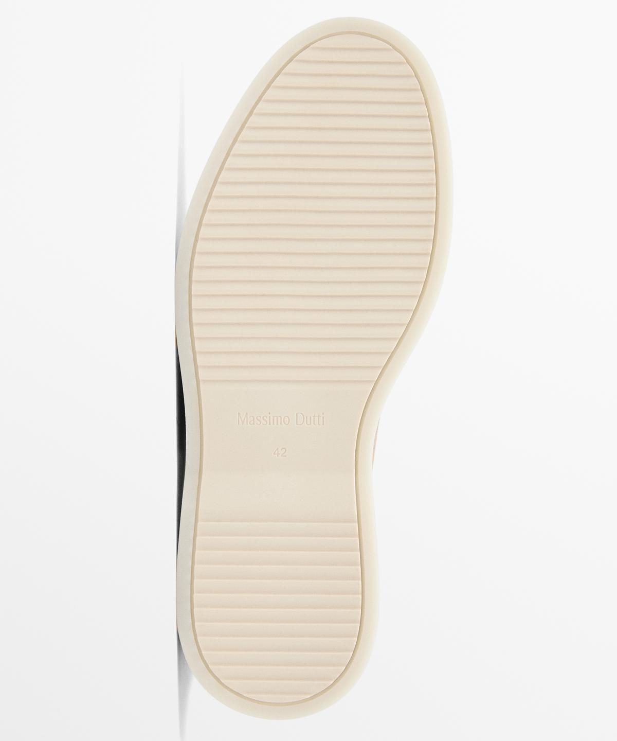 마시모두띠(MASSIMO DUTTI) 스플리트 스웨이드 발등 스티치 레더 로퍼