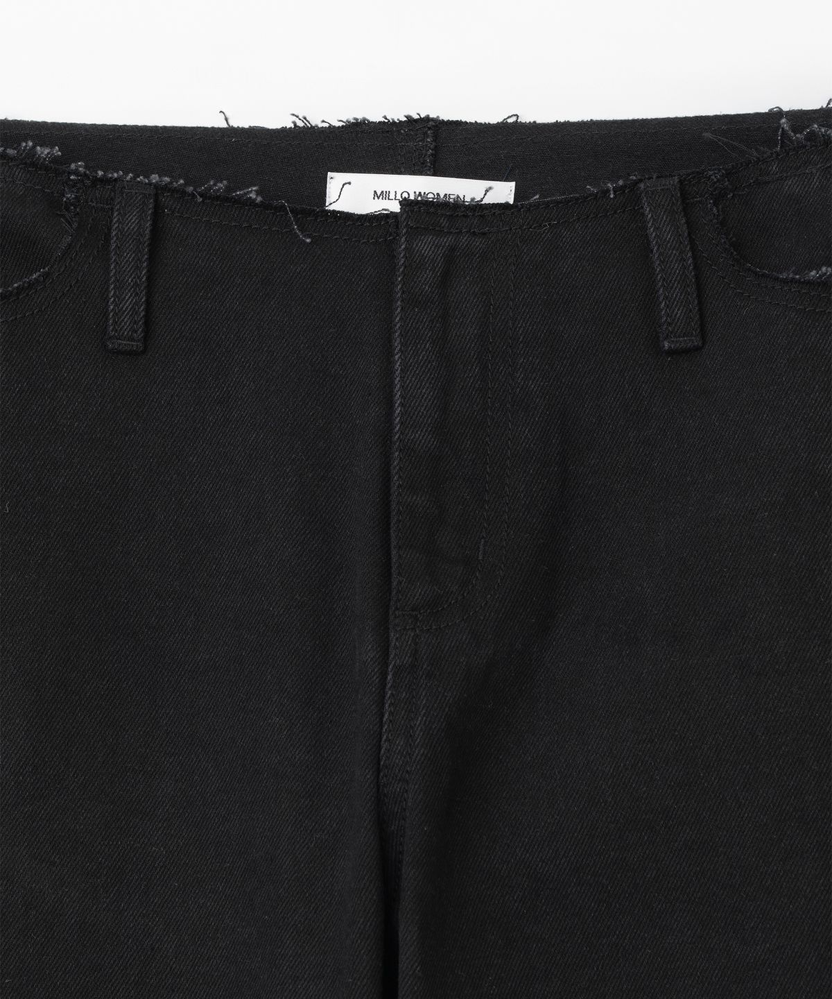 밀로 우먼(MILLO WOMEN) 로우 컷 릴렉스드 진 [워시드 블랙]