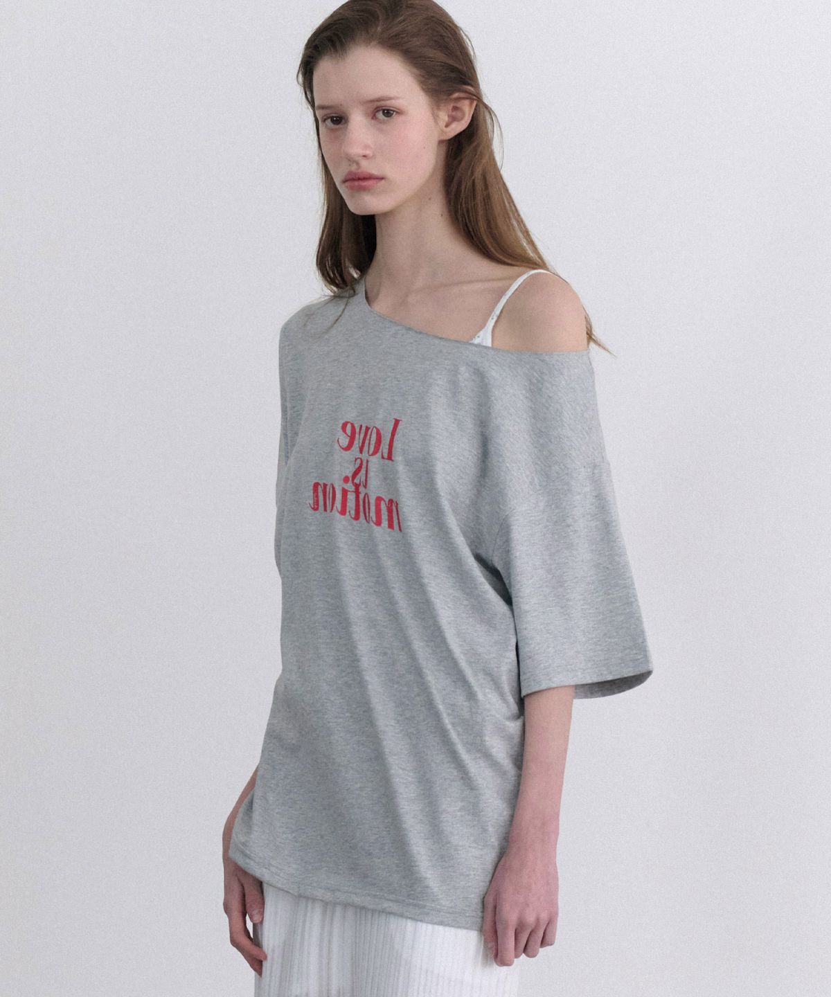 앤니즈(ANDNEEDS) Love is motion half tee (gray)