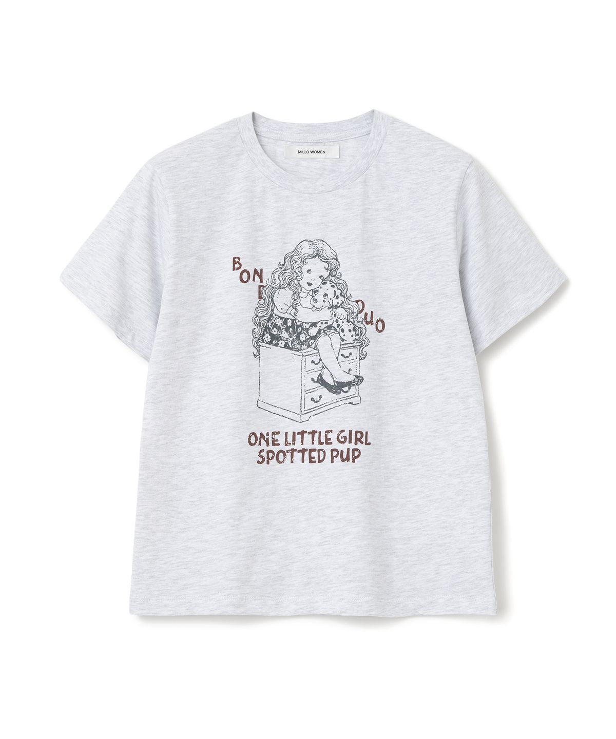 밀로 우먼(MILLO WOMEN) 리틀 포트레이트 티셔츠 [화이트 멜란지]