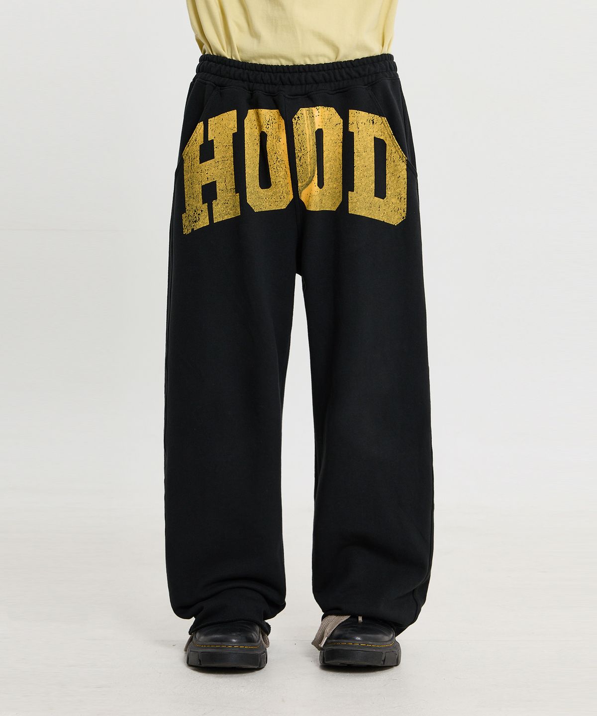 후드후드(HOODHOOD) HOOD 컷오프 스웨트팬츠 블랙