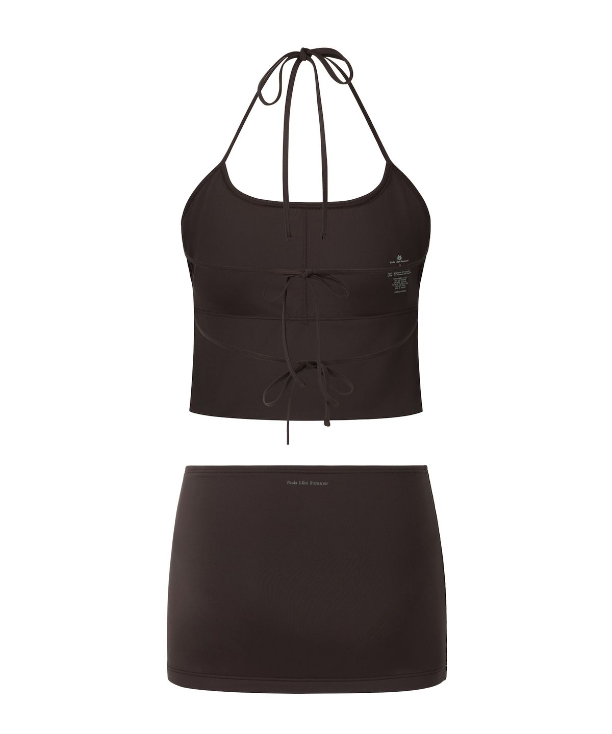 필즈라이크썸머(FEELS LIKE SUMMER) TIE BACK SKIRT SET (COCOA BROWN)