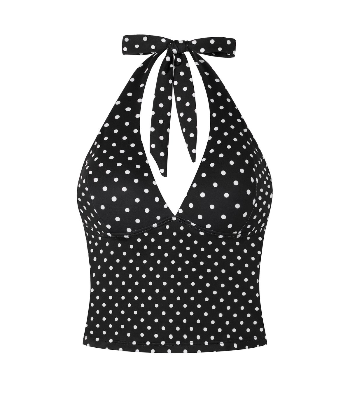 필즈라이크썸머(FEELS LIKE SUMMER) POLKA DOT HALTERNECK TOP (BLACK)