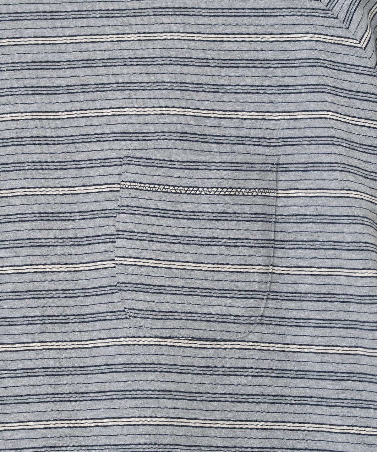 밀로 아카이브(MILLO ARCHIVE) 리츠 스트라이프 포켓 티셔츠 [멜란지 그레이]