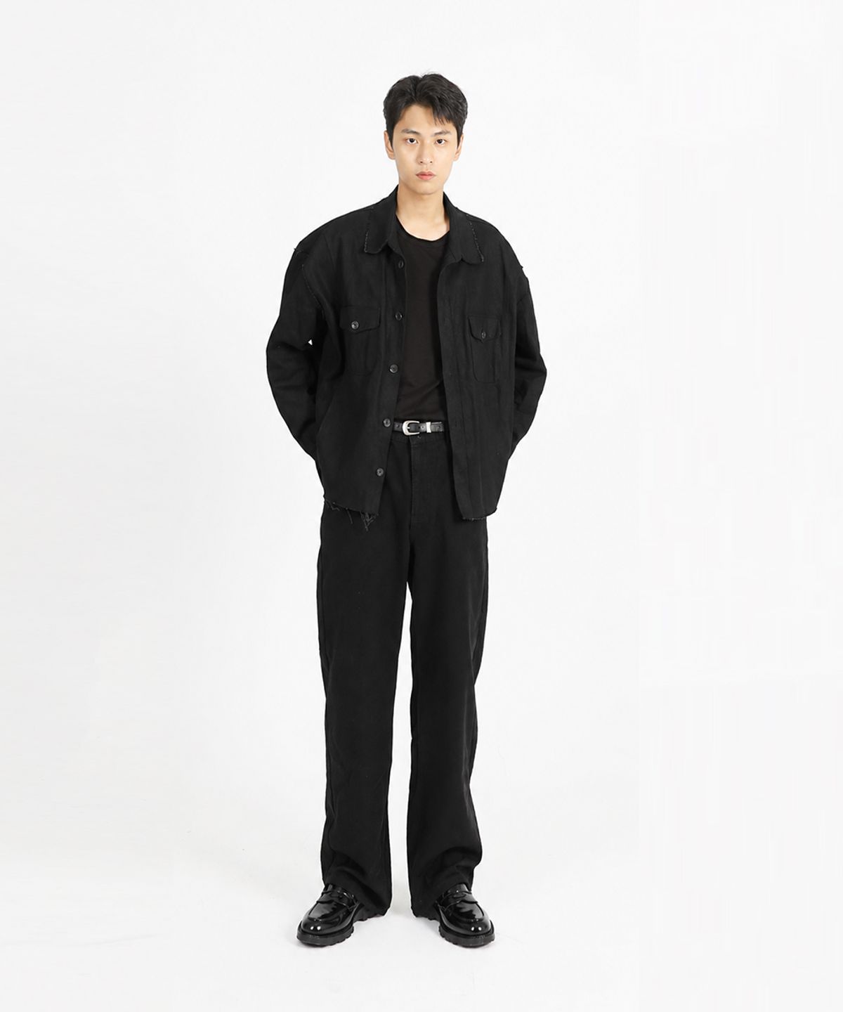 멜로스(MELLOS) 4.5CM 청키솔 로퍼 블랙-핸드메이드