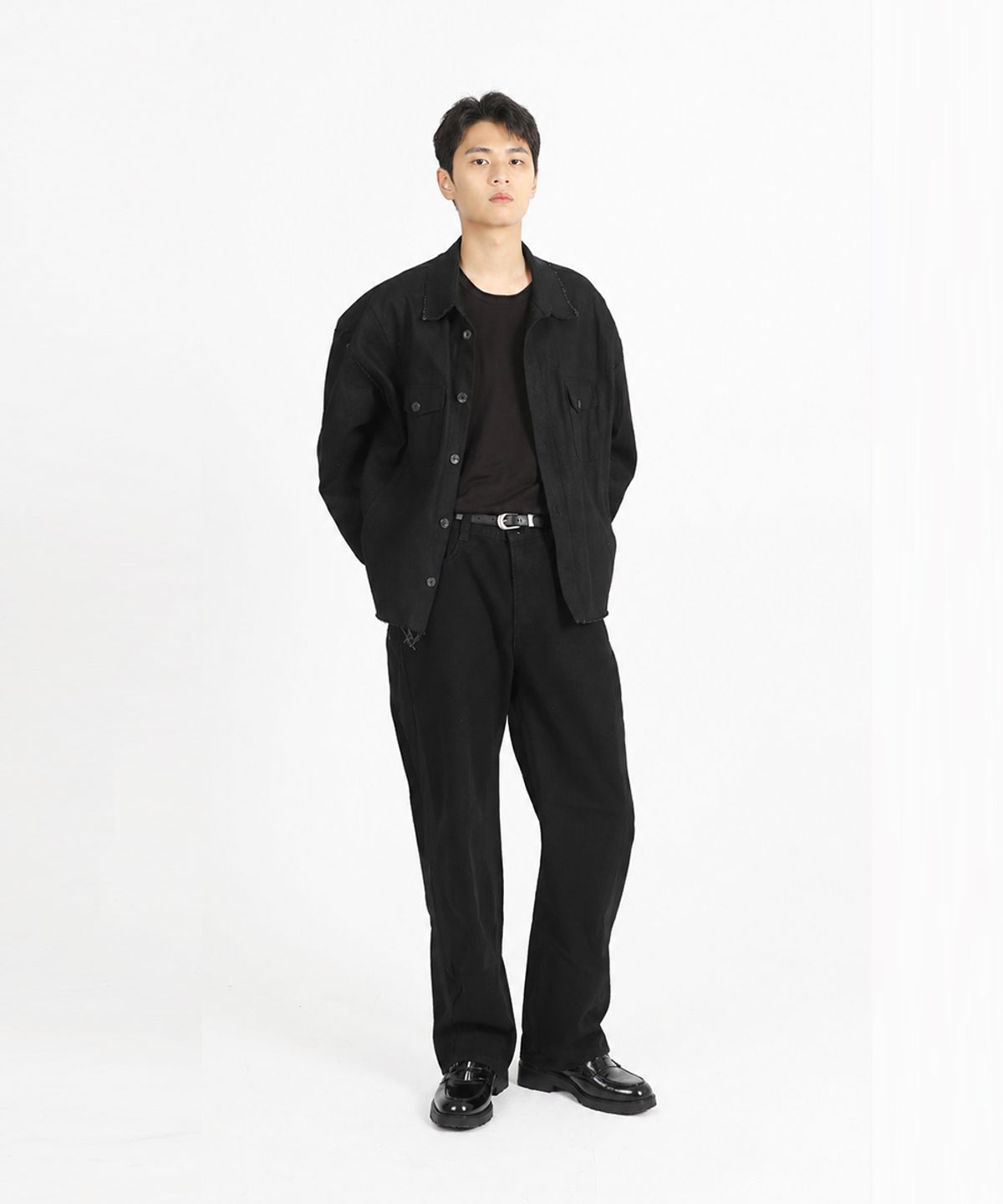 멜로스(MELLOS) 4.5CM 청키솔 로퍼 블랙-핸드메이드