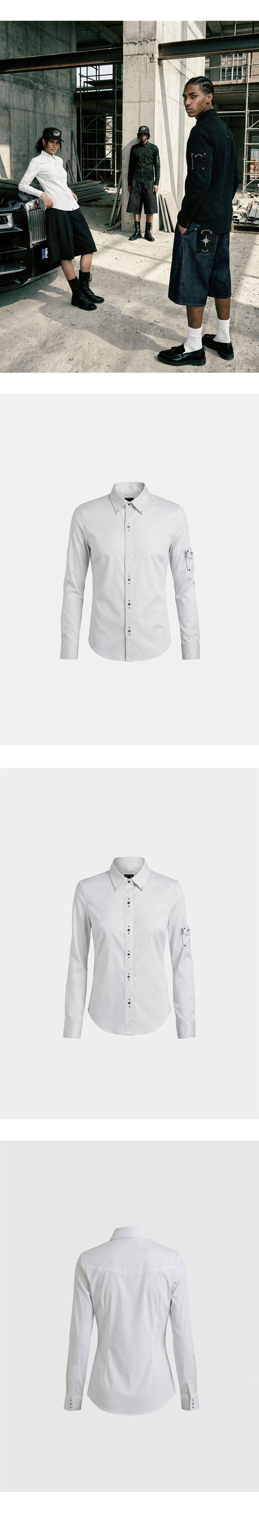 トップス BADBLOOD ViperCotton RibHenleyNeck White Badblood Viper