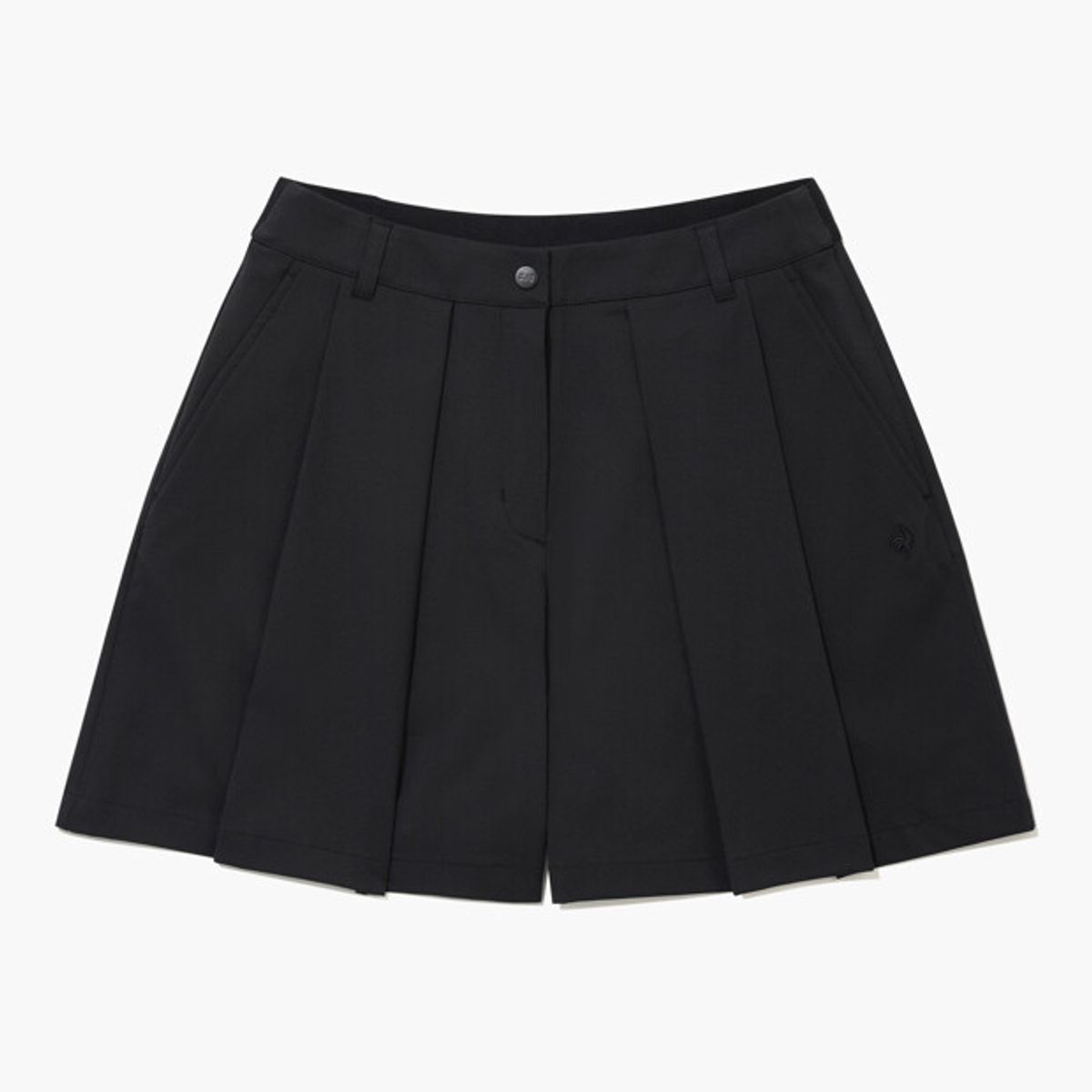 르꼬끄 골프(LECOQ GOLF) 여성 투턱 큐롯 숏팬츠 _BLCK GR222LSP43