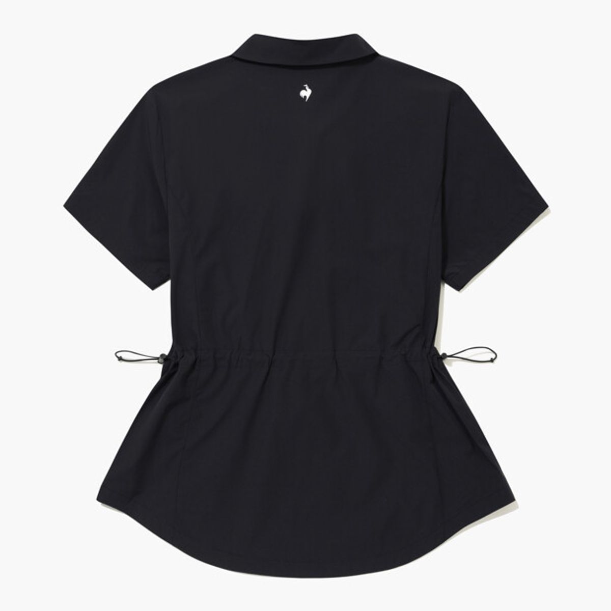 르꼬끄 골프(LECOQ GOLF) 여성 우븐 반집업 카라 반팔 티셔츠 _BLCK GR222LTS45
