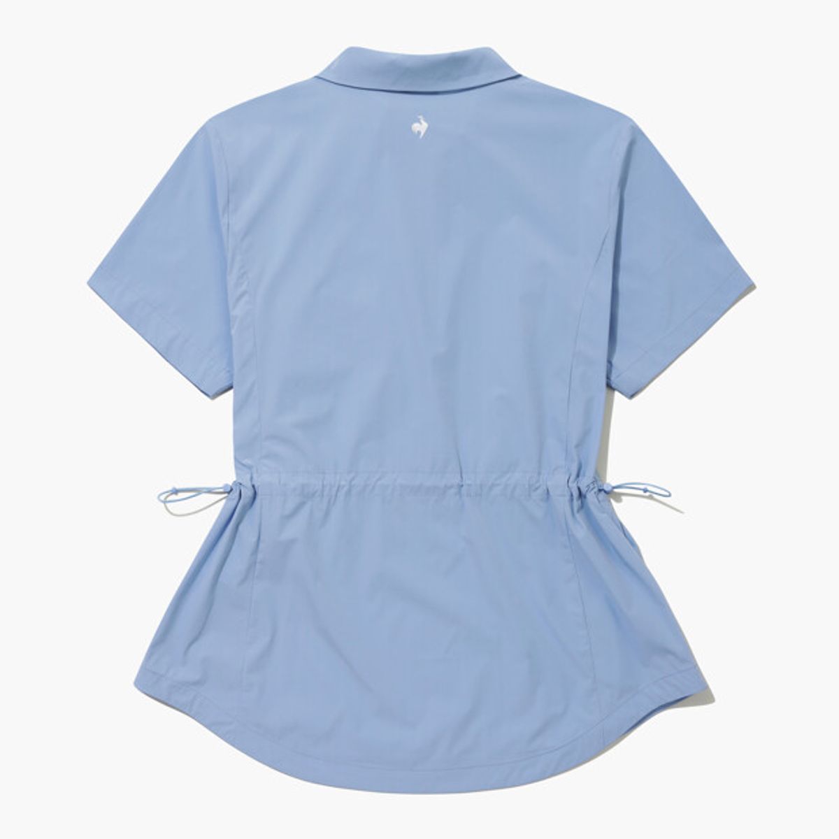 르꼬끄 골프(LECOQ GOLF) 여성 우븐 반집업 카라 반팔 티셔츠 _MBLU GR222LTS45