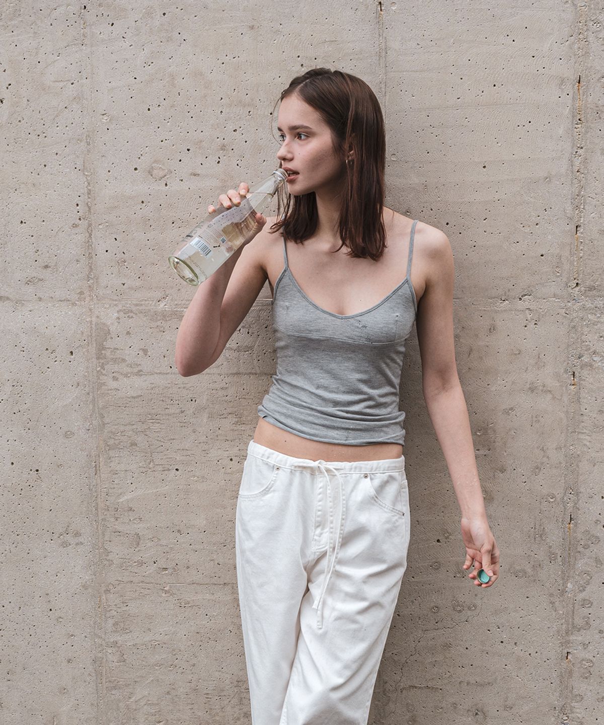 108파운드(108POUND) Smooth Fit Camisole_Melange Gray