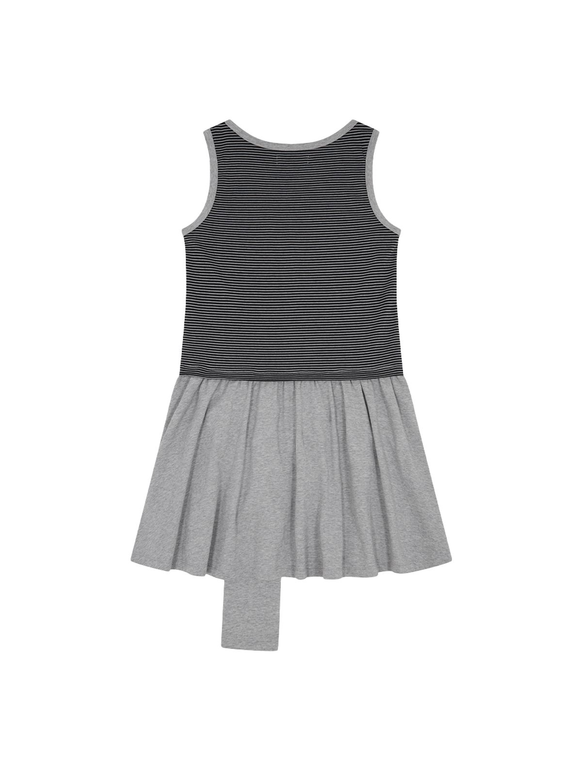 뚜오미오(TUOMIO) STRIPE TIE DRESS [HEATHER GREY]