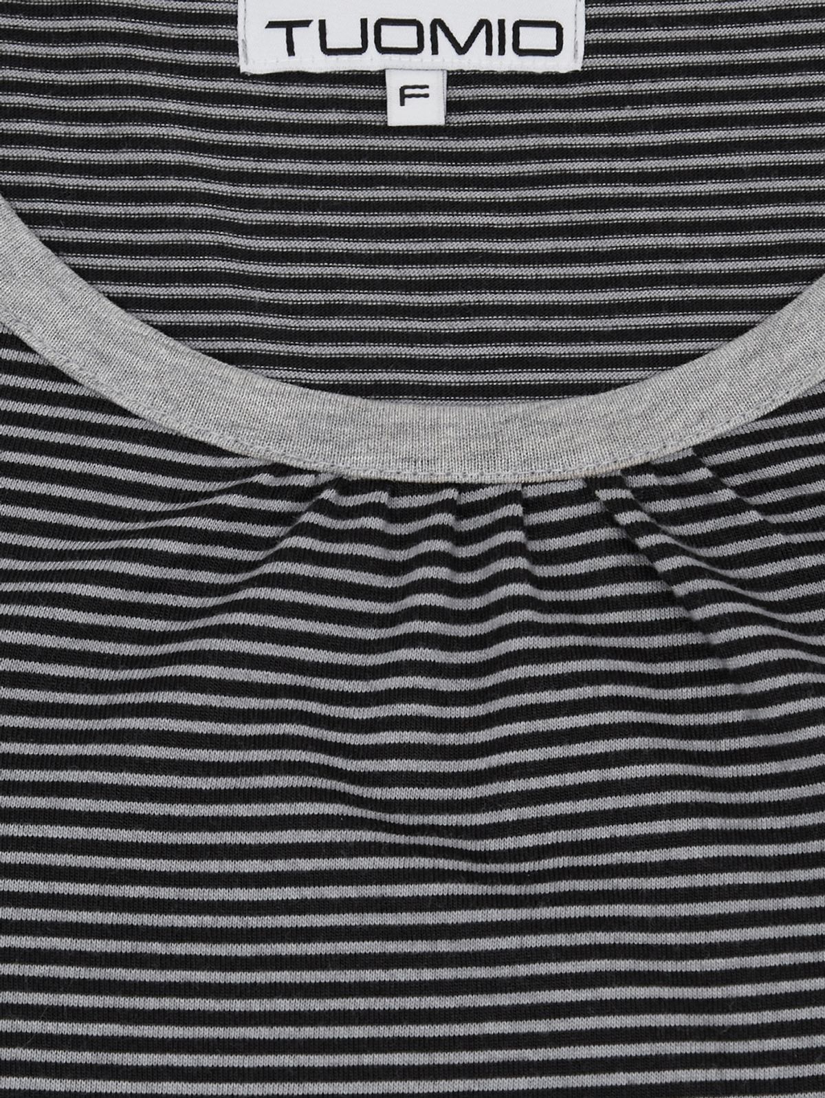 뚜오미오(TUOMIO) STRIPE TIE DRESS [HEATHER GREY]
