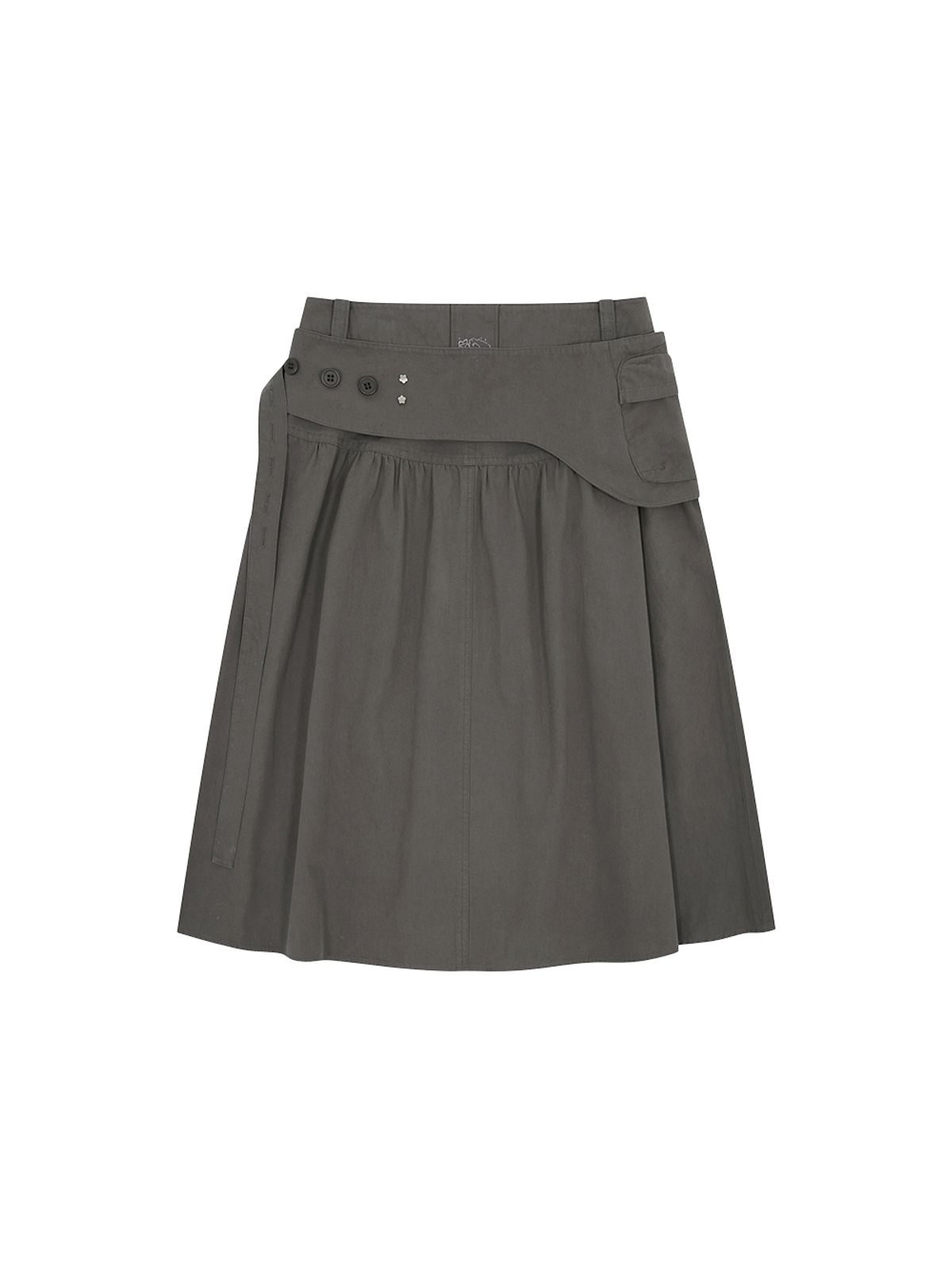 뚜오미오(TUOMIO) WASHED BELT BAG SKIRT [CHARCOAL]