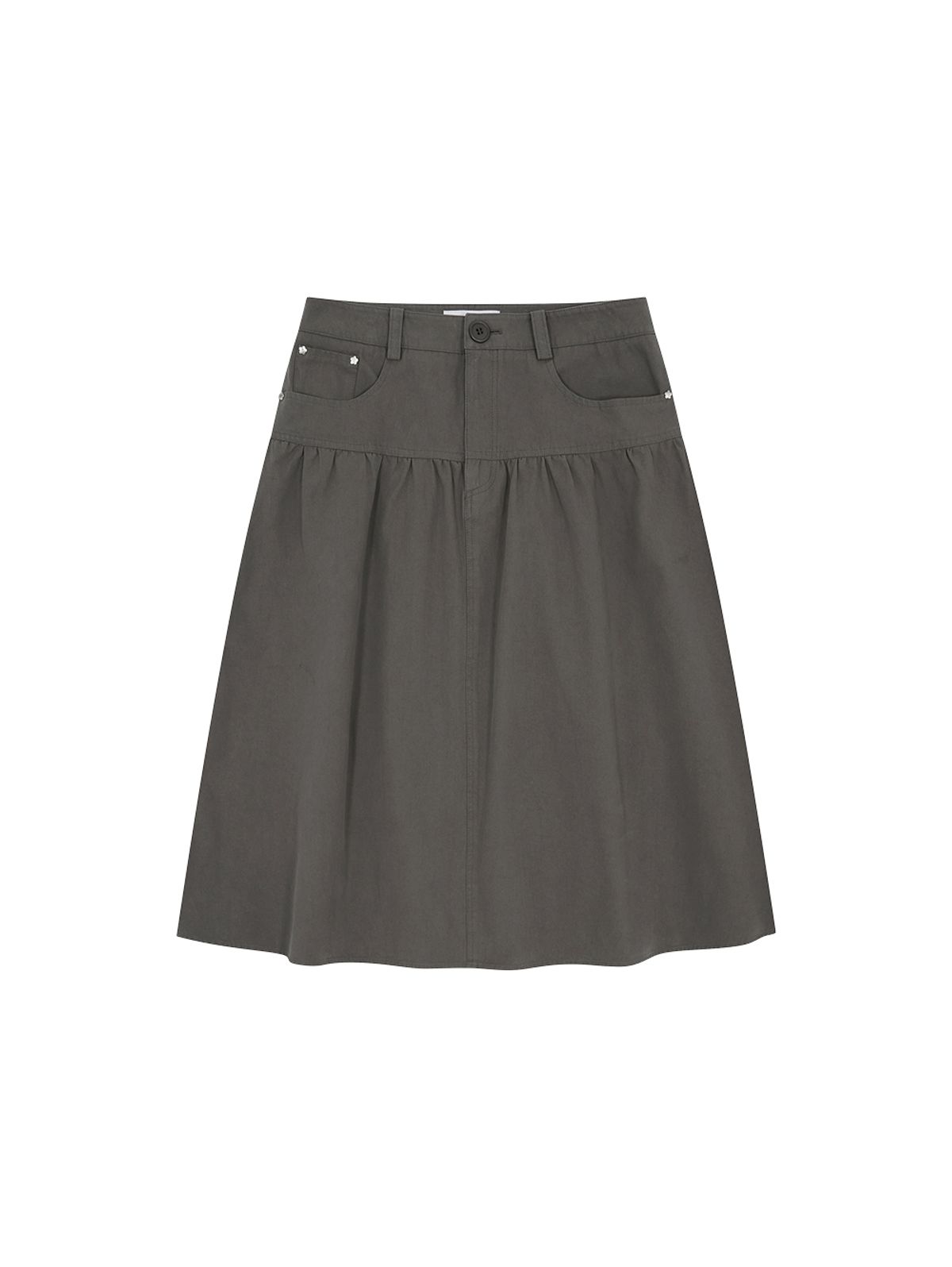 뚜오미오(TUOMIO) WASHED BELT BAG SKIRT [CHARCOAL]