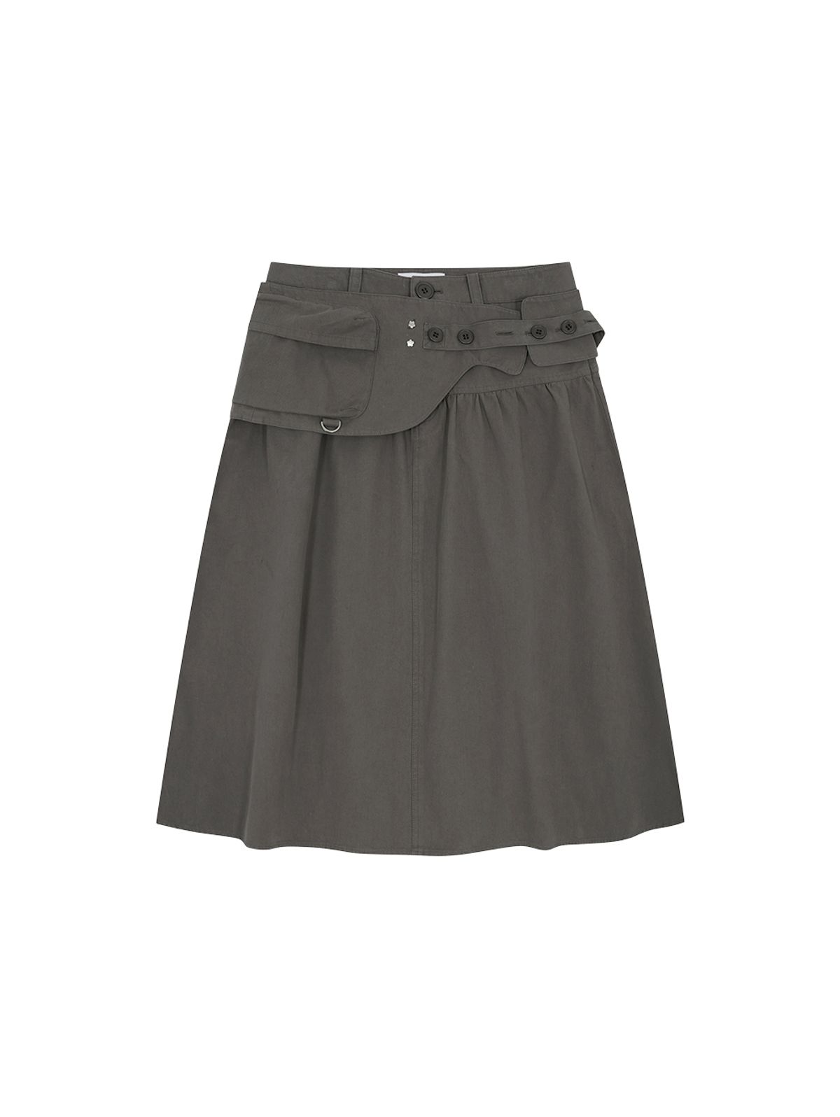 뚜오미오(TUOMIO) WASHED BELT BAG SKIRT [CHARCOAL]